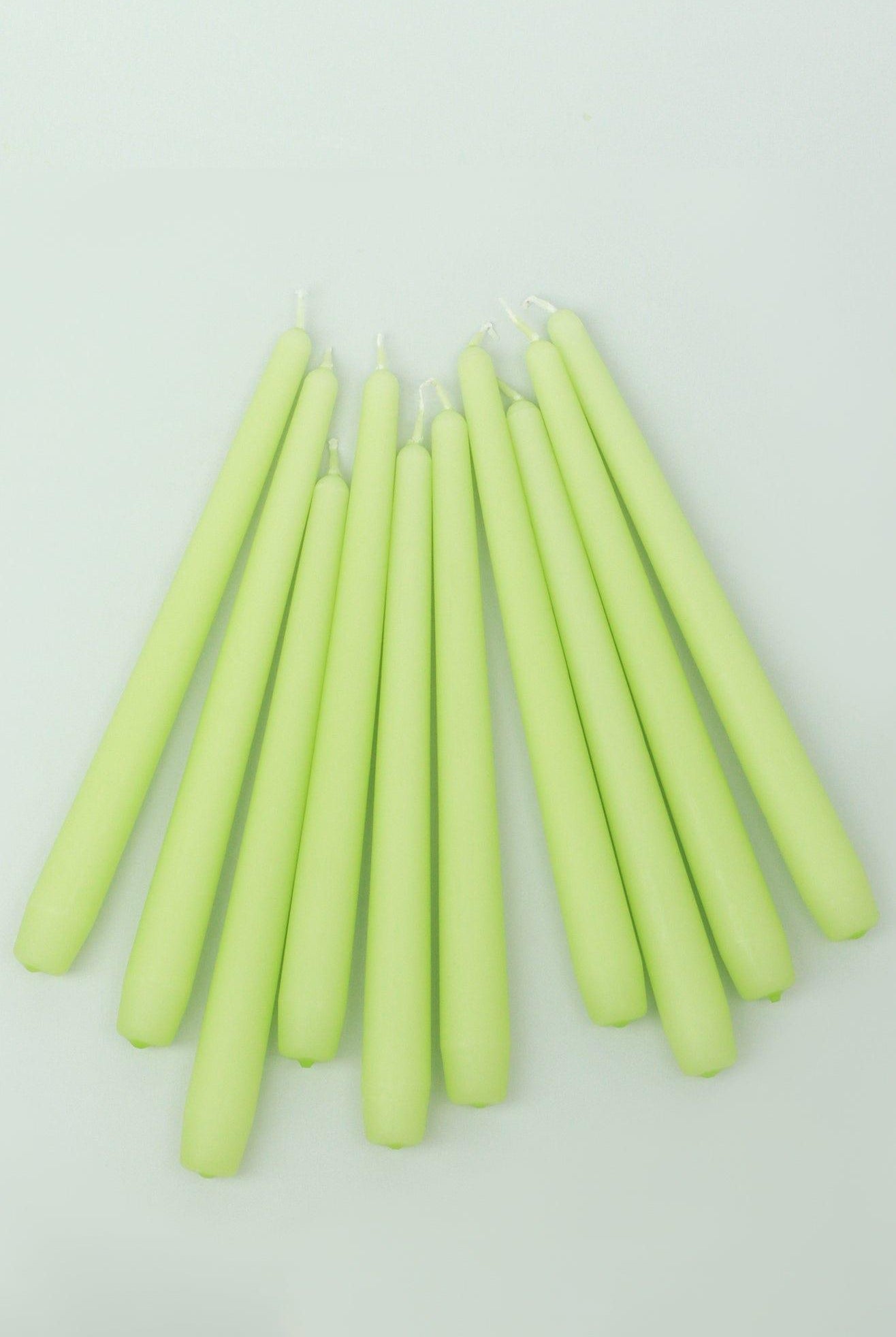 Pastelaria Set of 2, 10 or 20 Pale Pistachio Tall Pastel Dinner & Taper Candles - G Decor