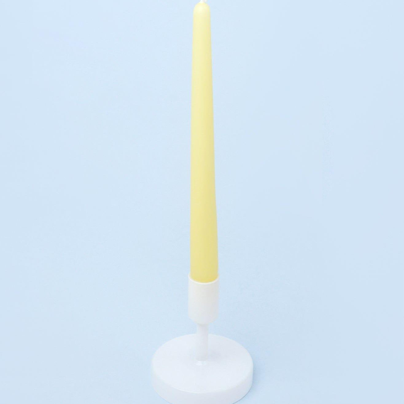 Pastelaria Set of 2, 10 or 20 Sand Yellow Tall Pastel Dinner & Taper Candles - G Decor