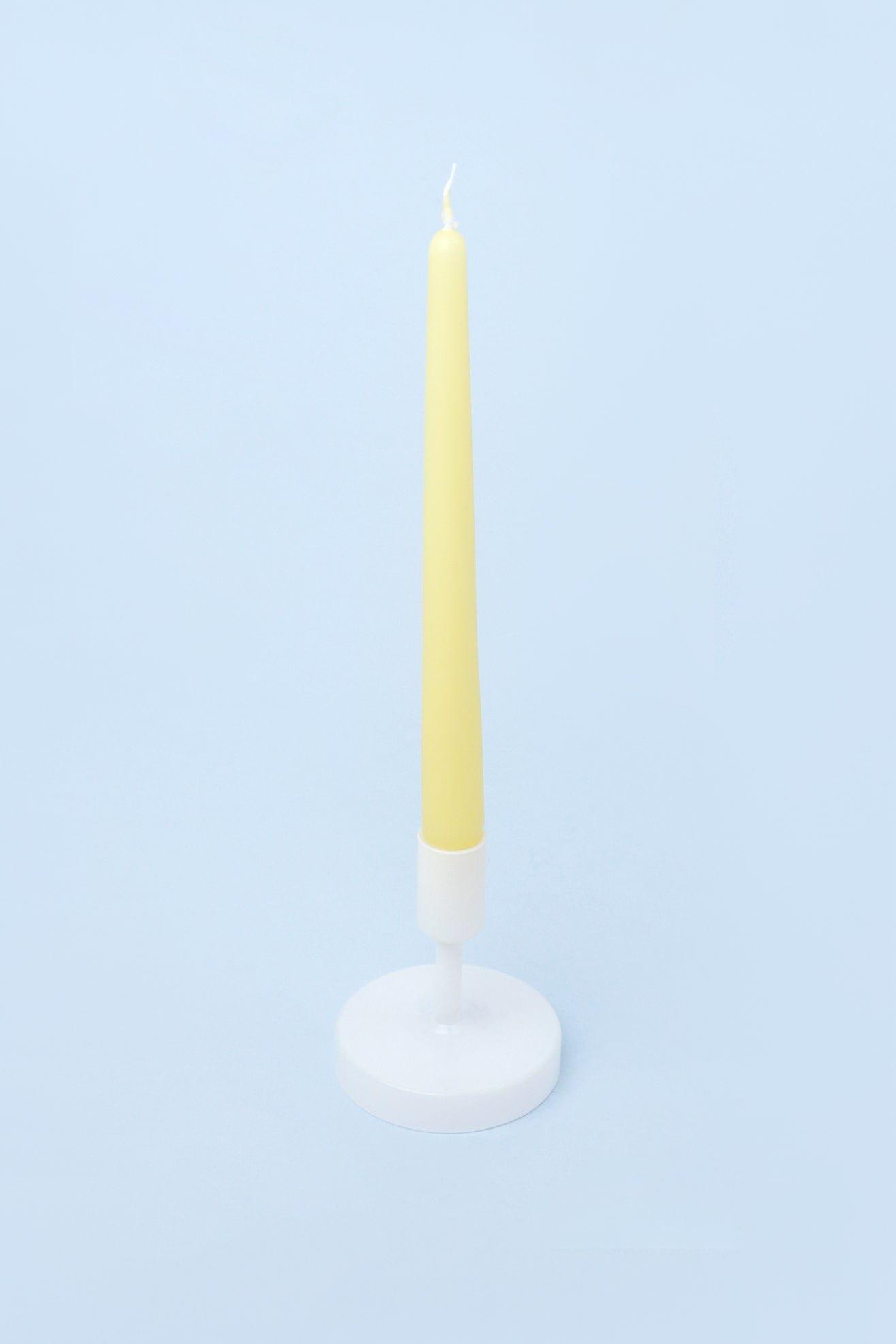 Pastelaria Set of 2, 10 or 20 Sand Yellow Tall Pastel Dinner & Taper Candles - G Decor