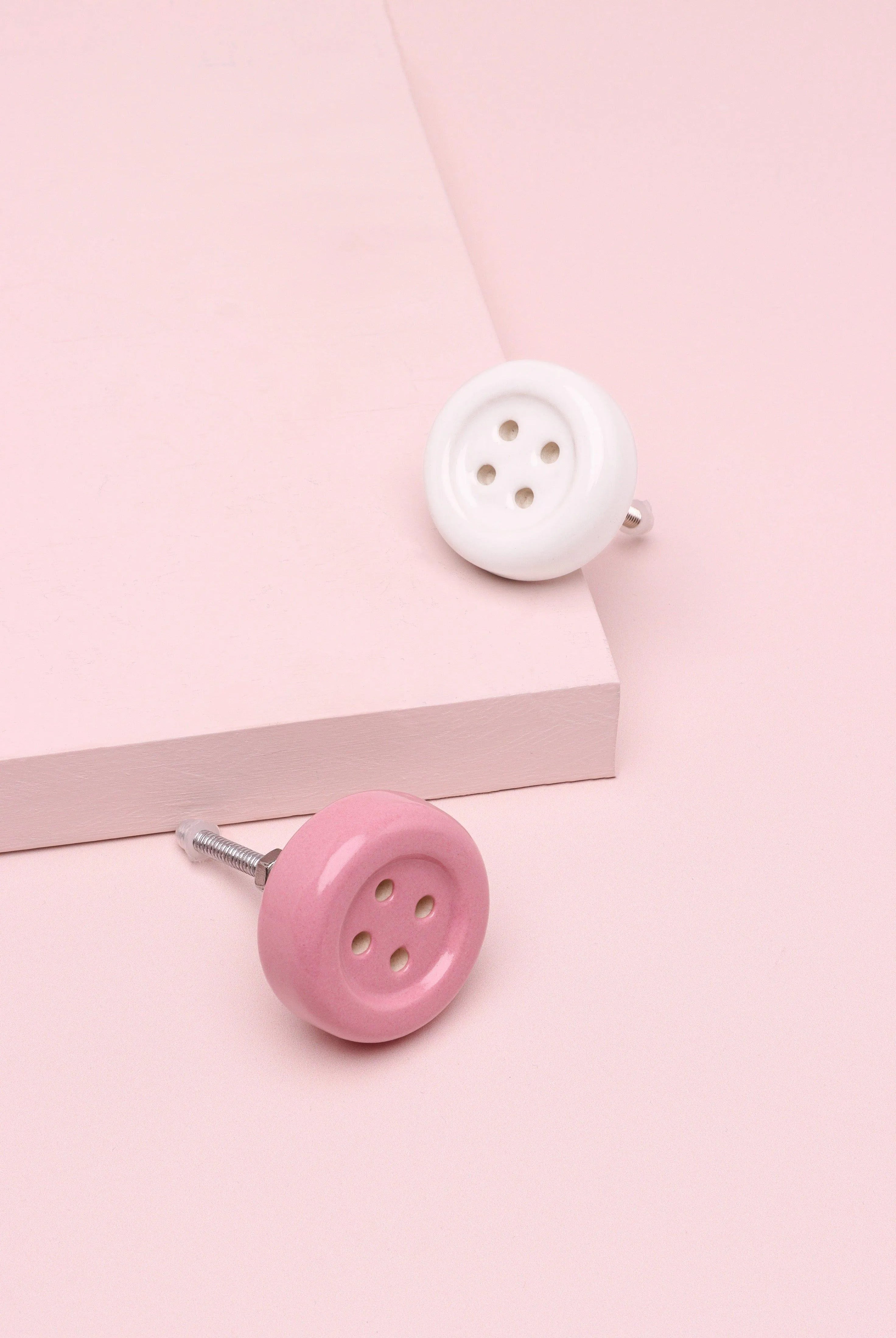 Playful Button Ceramic Door Knob Handle - G Decor