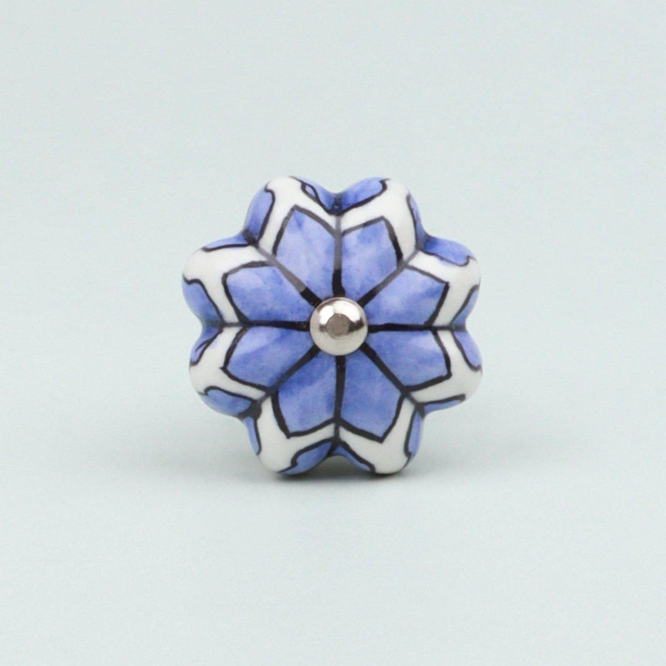 Porcelain Petal Leaves Handpainted Ceramic Door Knob - G Decor