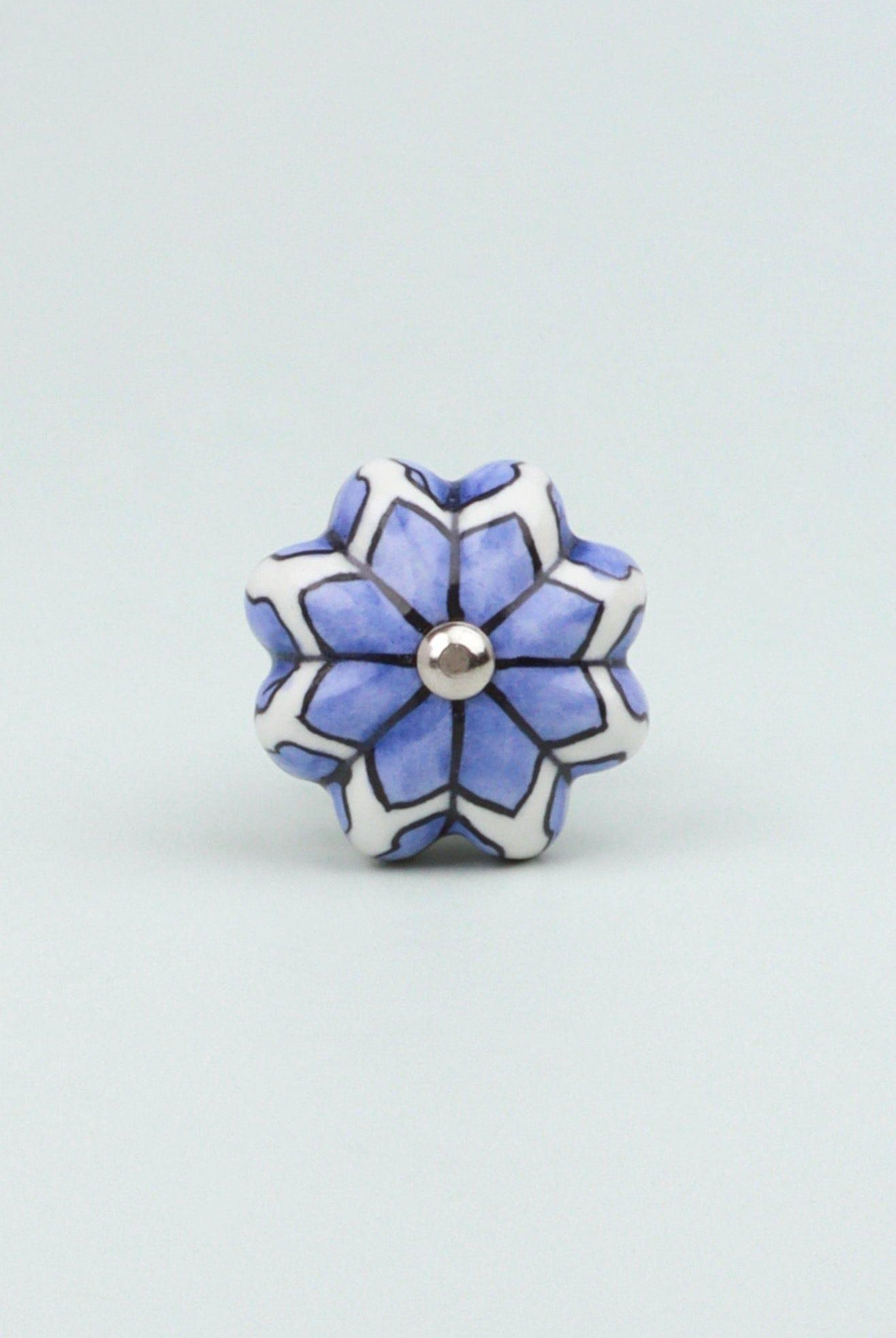 Porcelain Petal Leaves Handpainted Ceramic Door Knob - G Decor