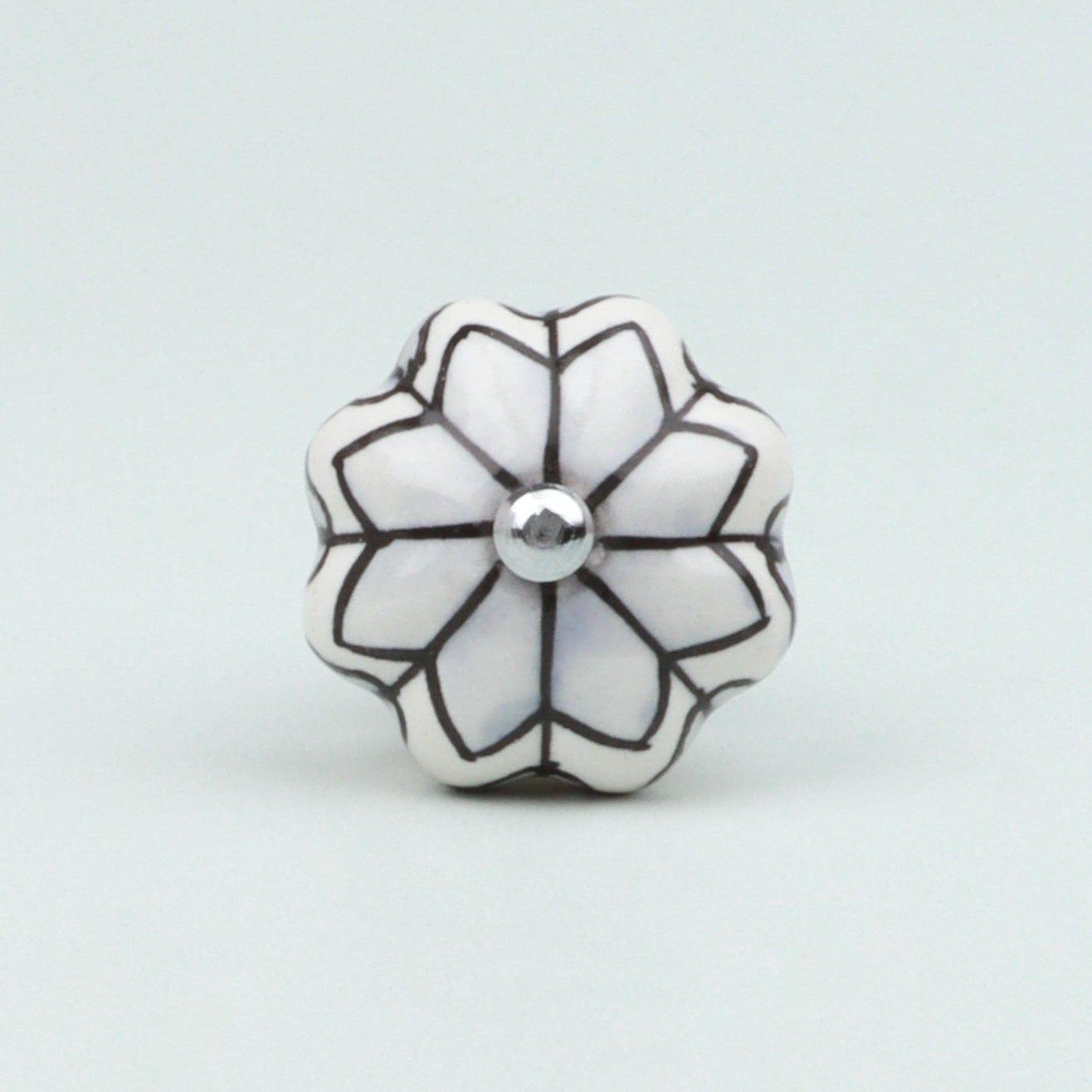 Porcelain Petal Leaves Handpainted Ceramic Door Knob - G Decor