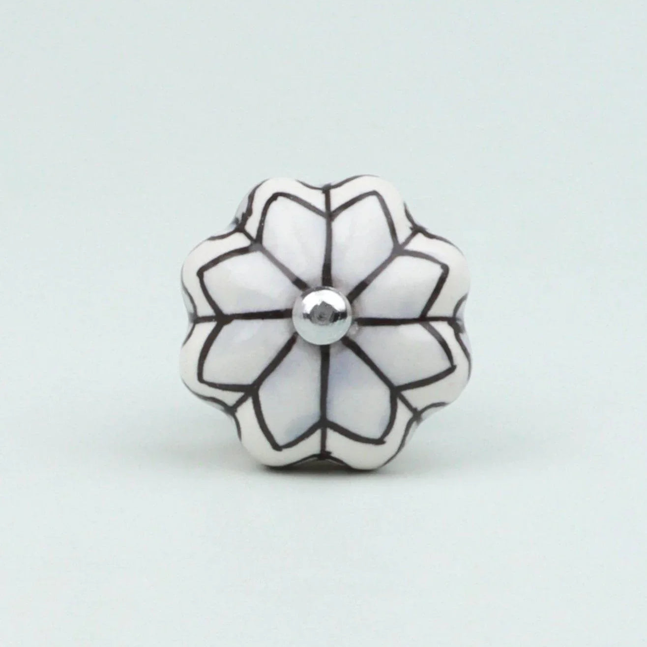 Porcelain Petal Leaves Handpainted Ceramic Door Knob - G Decor