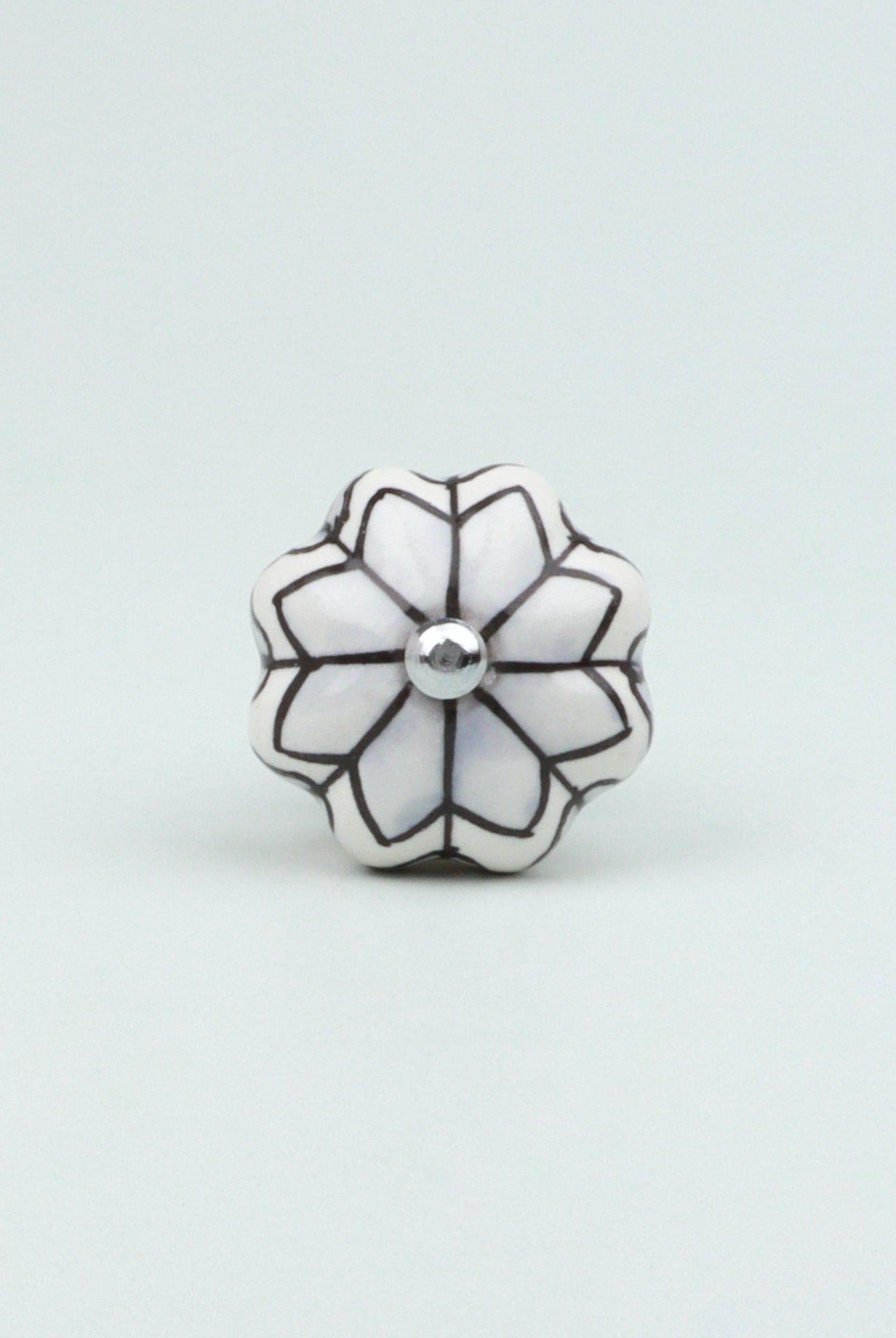 Porcelain Petal Leaves Handpainted Ceramic Door Knob - G Decor