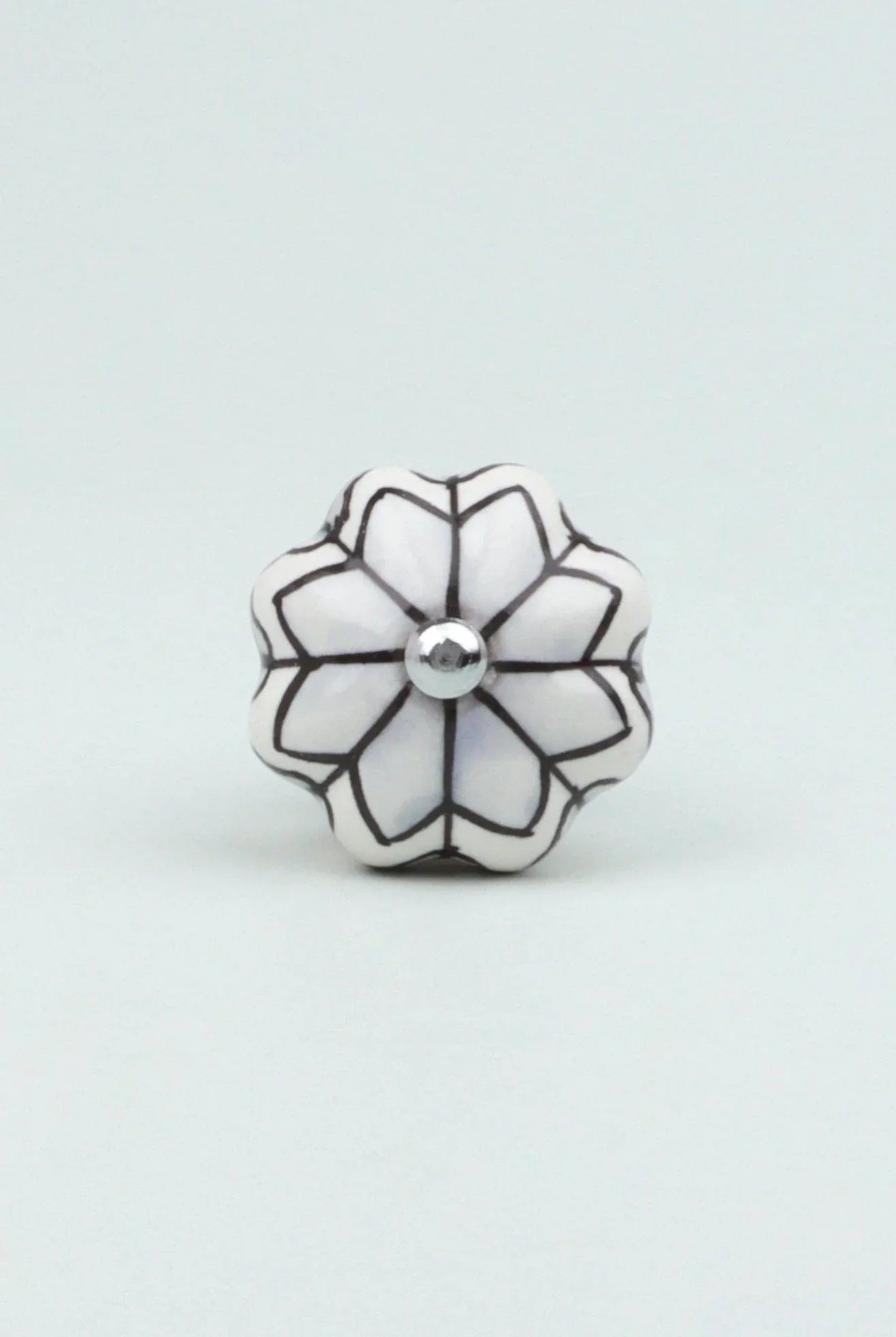 Porcelain Petal Leaves Handpainted Ceramic Door Knob - G Decor