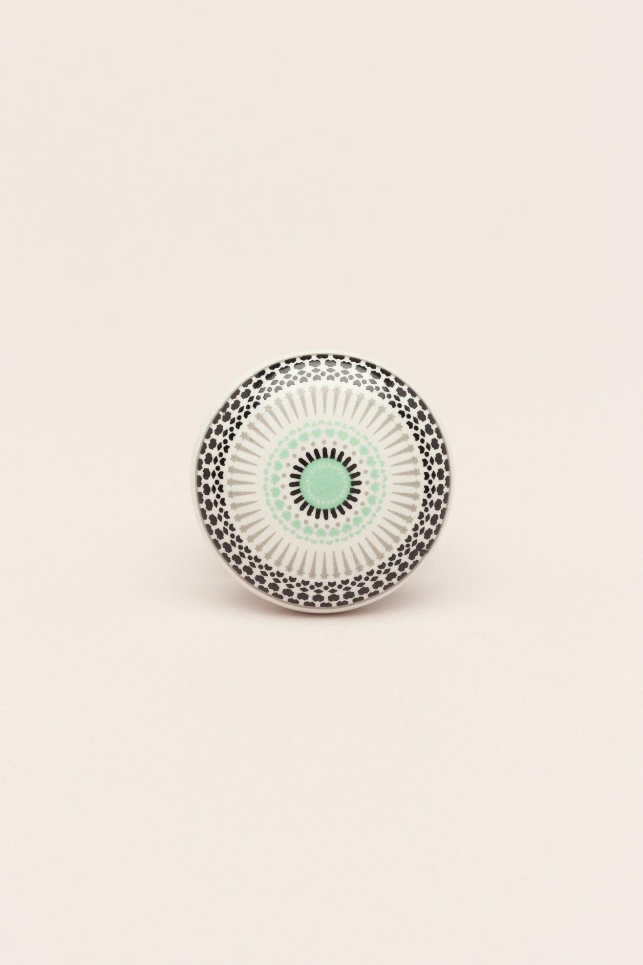Positive Energy Radiance Handcrafted Patterned Cupboard Ceramic Door Knob - G Decor