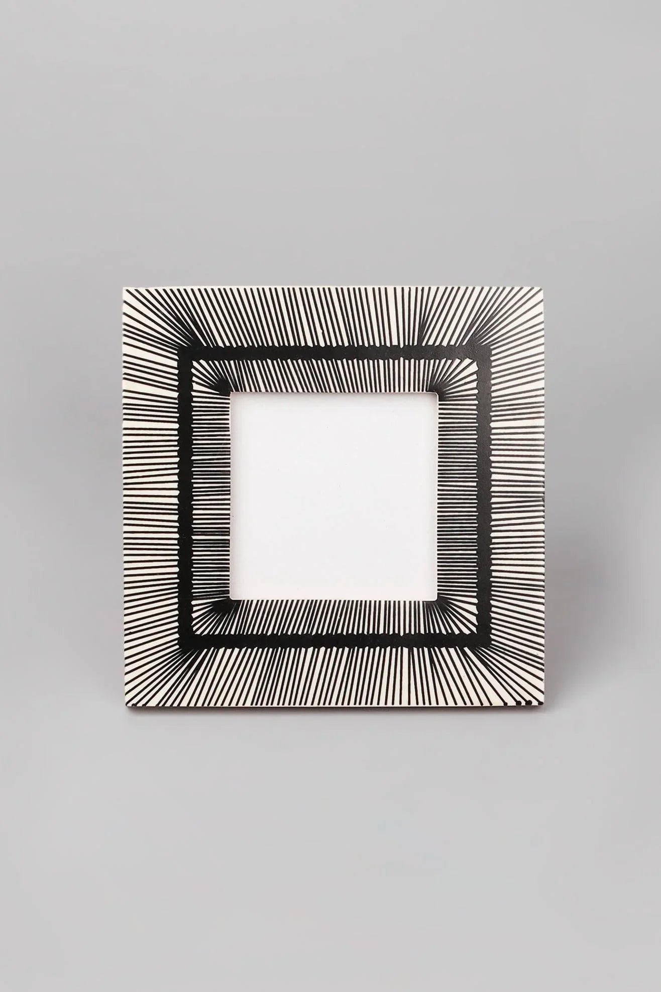 Prisma Handcrafted Black Stripes Photo Frame Art Linework Picture Display - G Decor