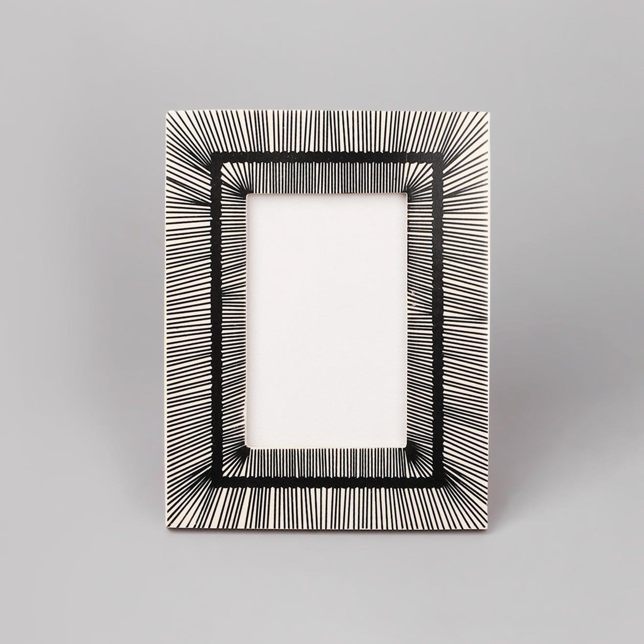 Prisma Handcrafted Black Stripes Photo Frame Art Linework Picture Display - G Decor