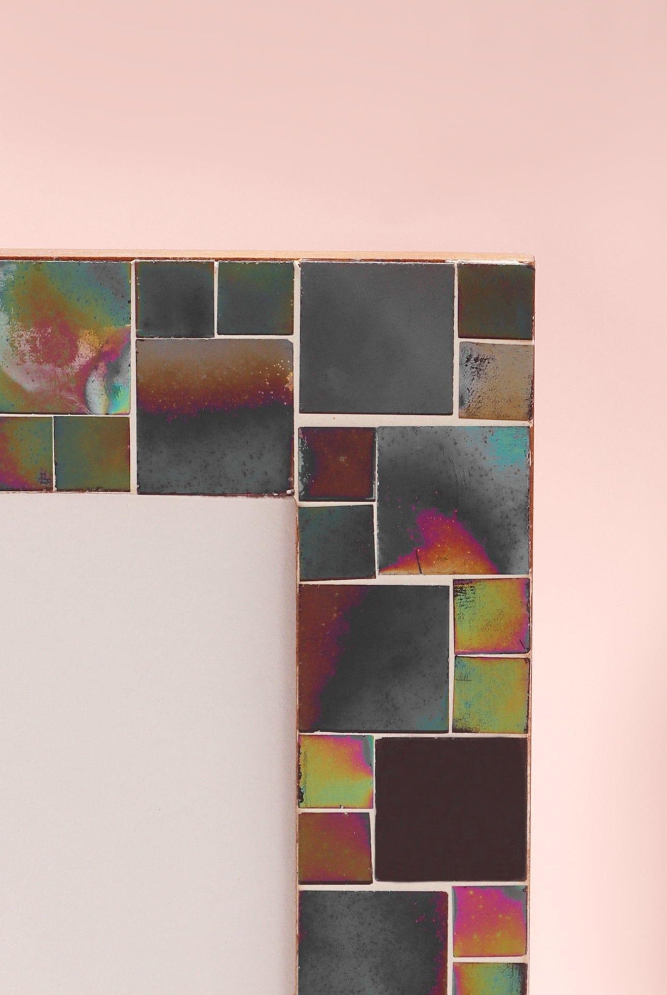 Rainbow Handmade Glass Mosaic Frame Colourful Picture Display - G Decor