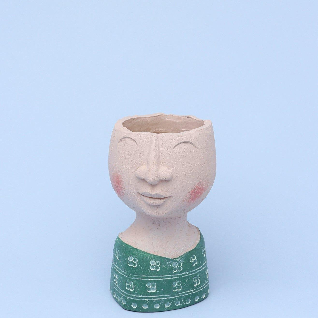 Resin Characteristic Human Family Faces Flower Plant Pot Planter Or Home Decoration Vase - G Decor