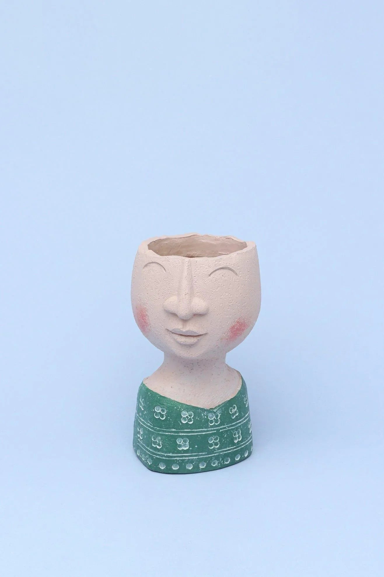 Familia Sculpted Face Ceramic Planter and Vase Collection — view 5, G Decor