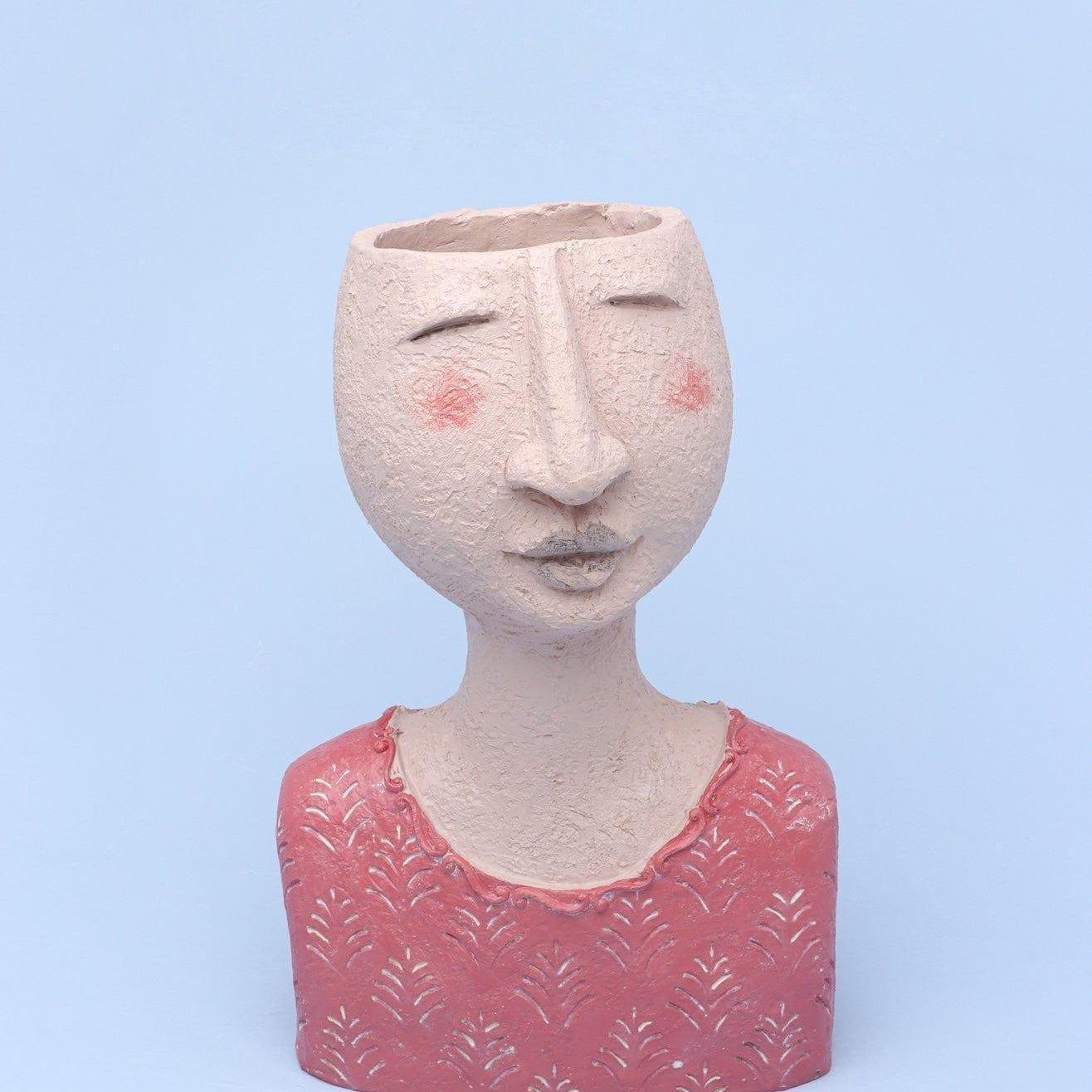 Resin Characteristic Human Family Faces Flower Plant Pot Planter Or Home Decoration Vase - G Decor