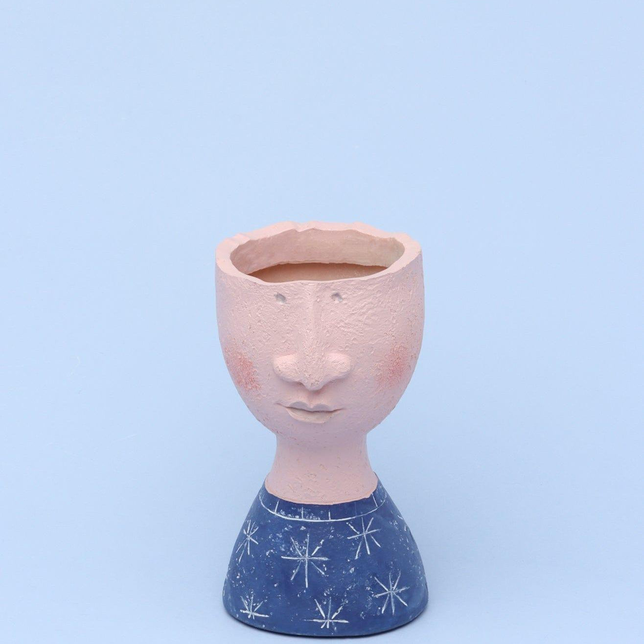 Resin Characteristic Human Family Faces Flower Plant Pot Planter Or Home Decoration Vase - G Decor