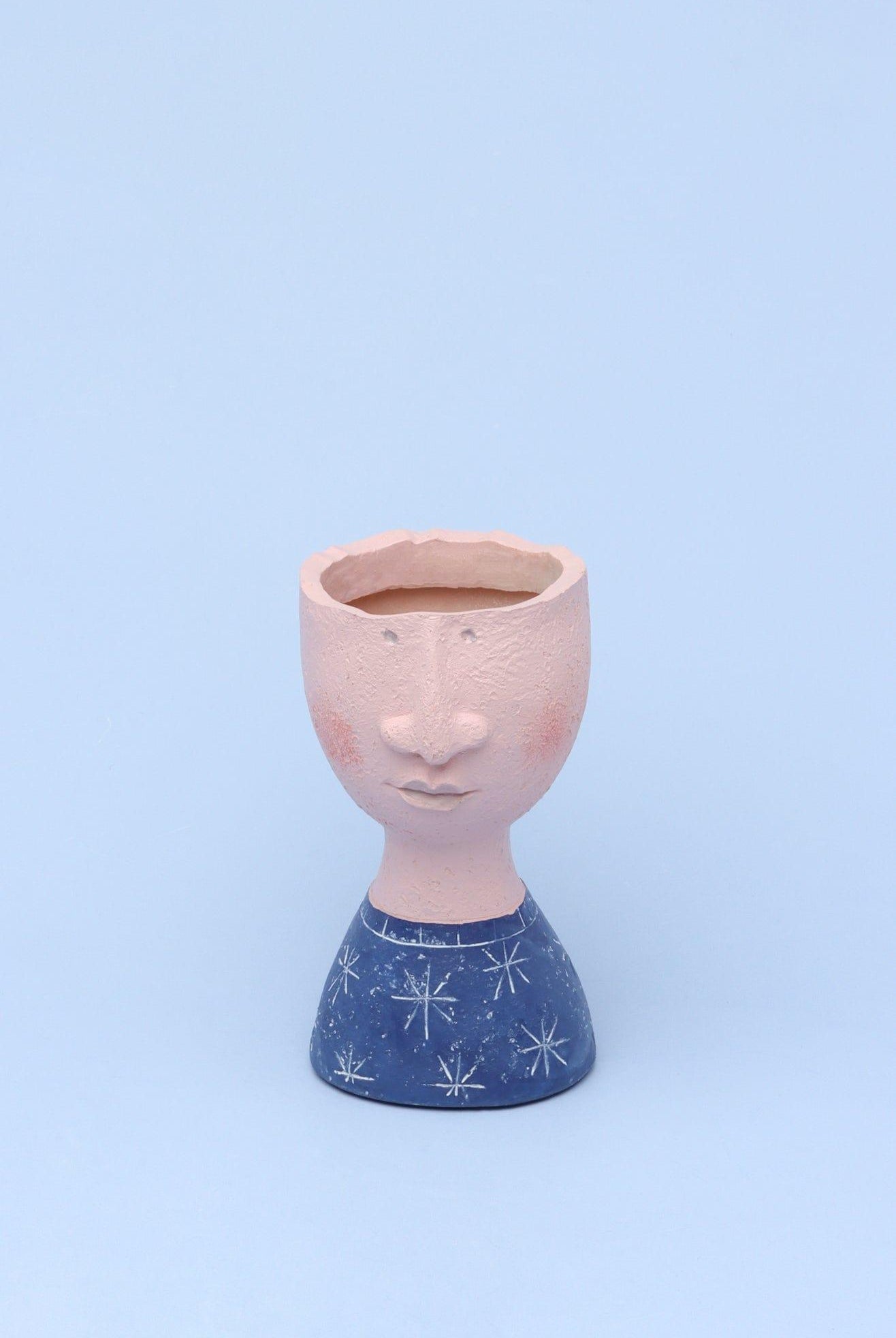 Resin Characteristic Human Family Faces Flower Plant Pot Planter Or Home Decoration Vase - G Decor