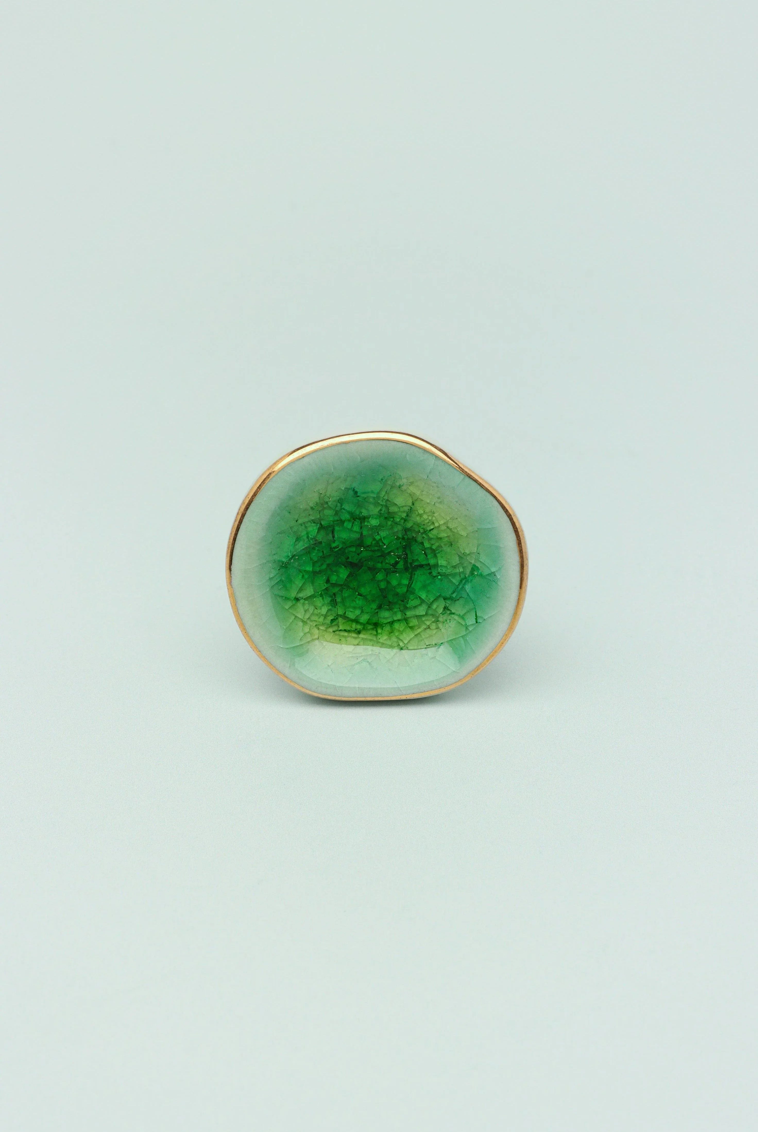 Rhodes Handmade & Handcrafted Ceramic Door Knob, Cupboard & Drawer Pull Handles With Gold Trim - G Decor