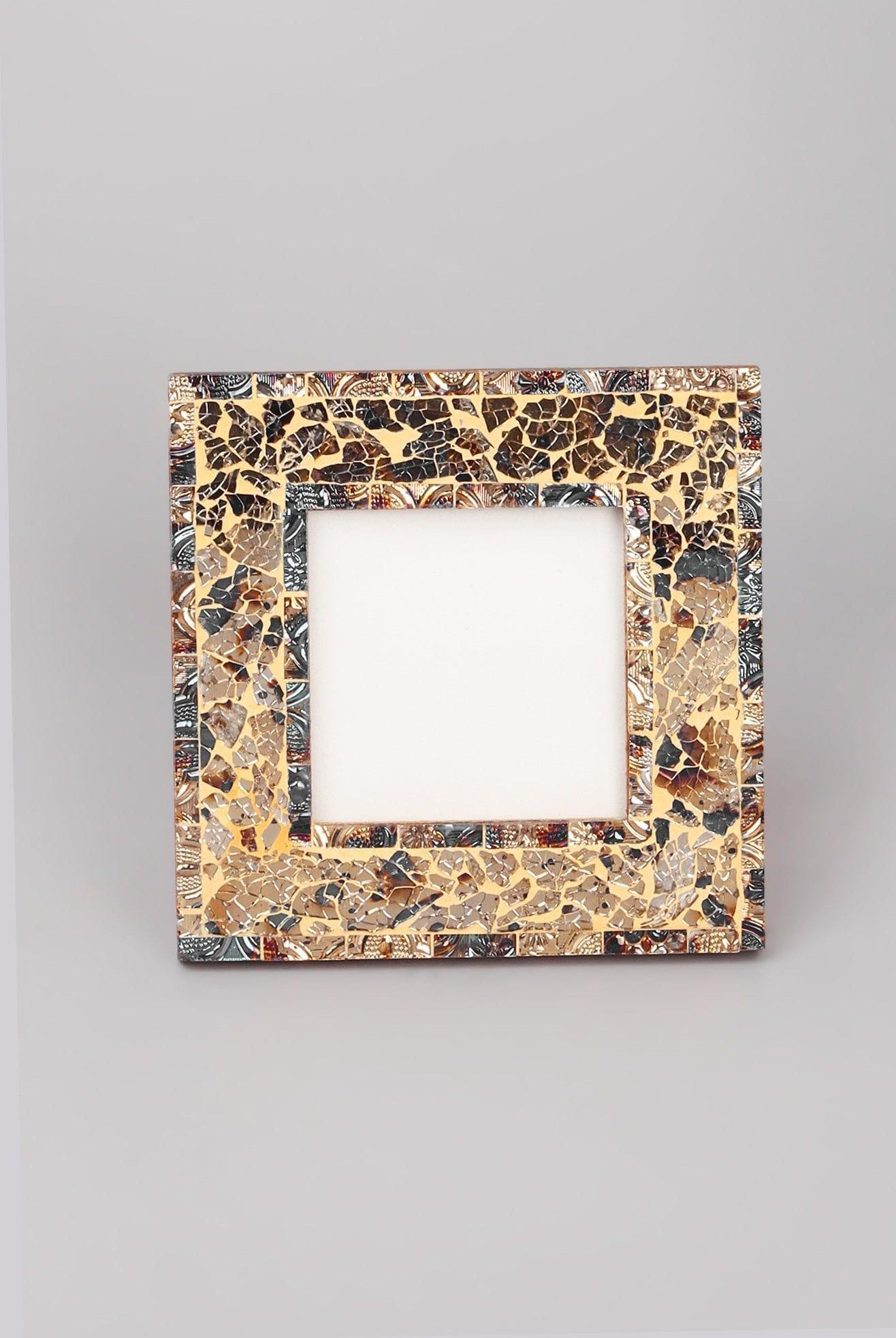 Rockwood Handmade Mosaic & Multi-Colour Glass Photo Frame Rustic Picture Display - G Decor