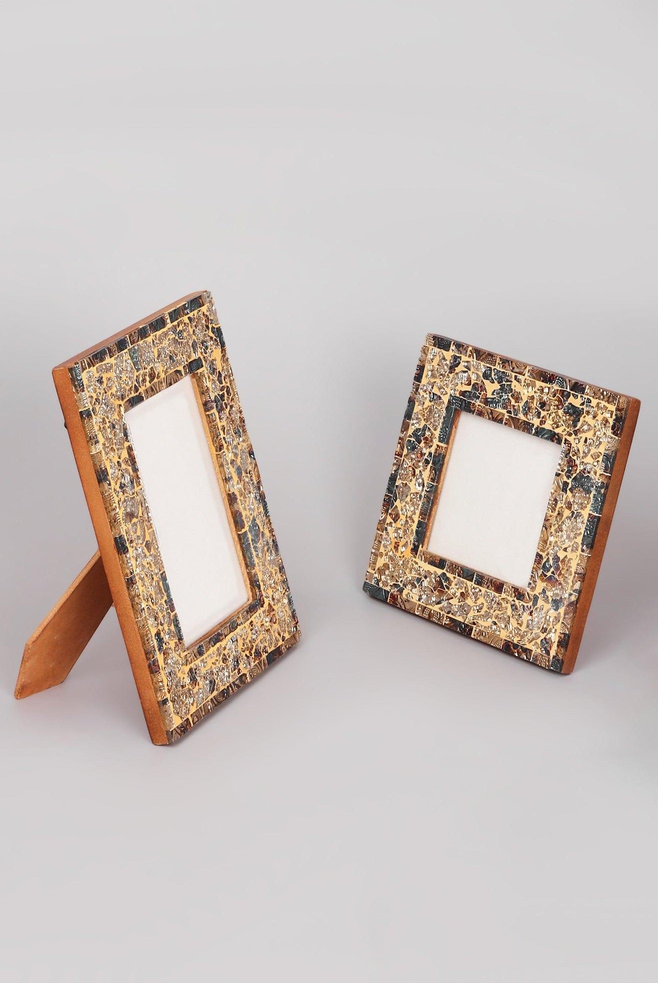 Rockwood Handmade Mosaic & Multi-Colour Glass Photo Frame Rustic Picture Display - G Decor