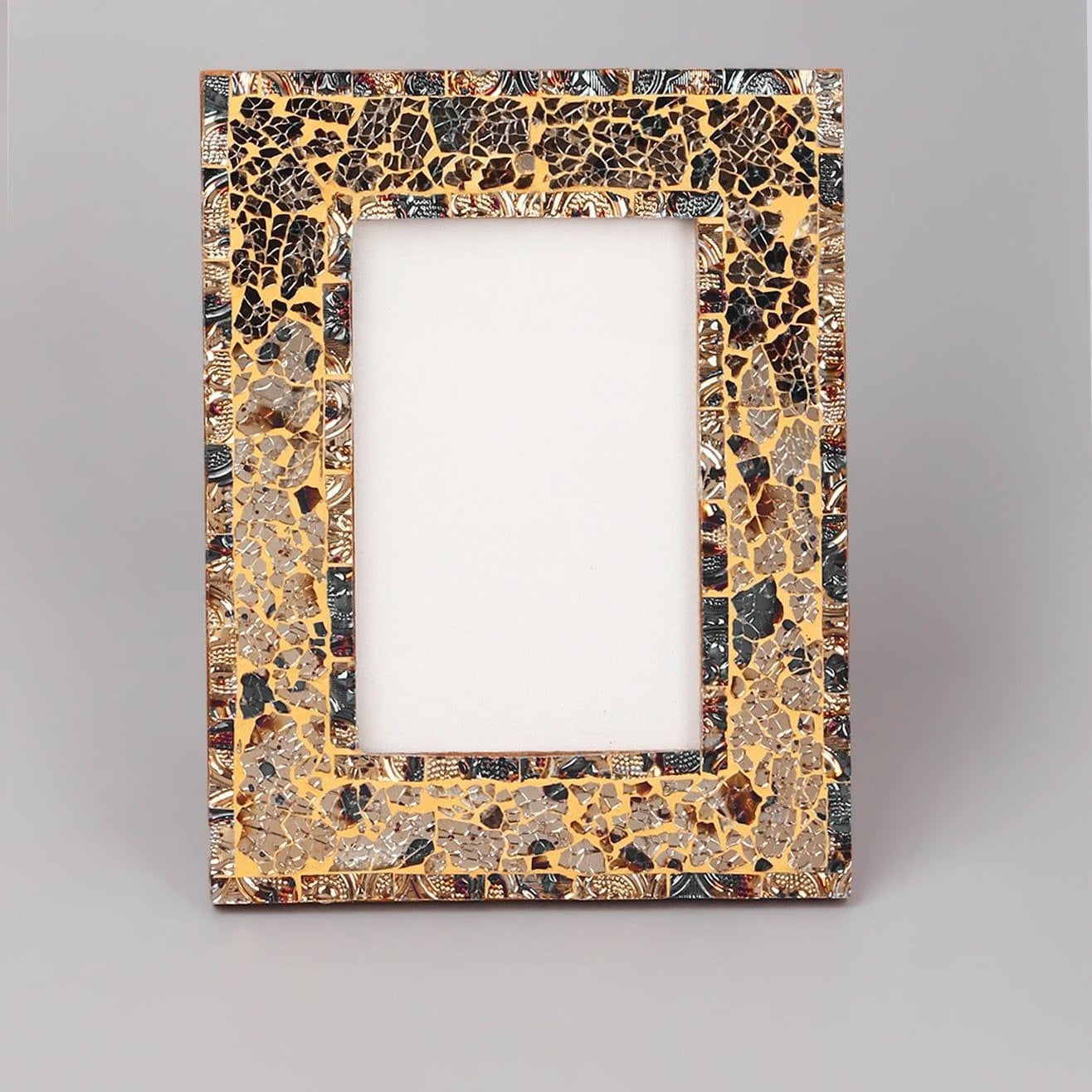 Rockwood Handmade Mosaic & Multi-Colour Glass Photo Frame Rustic Picture Display - G Decor