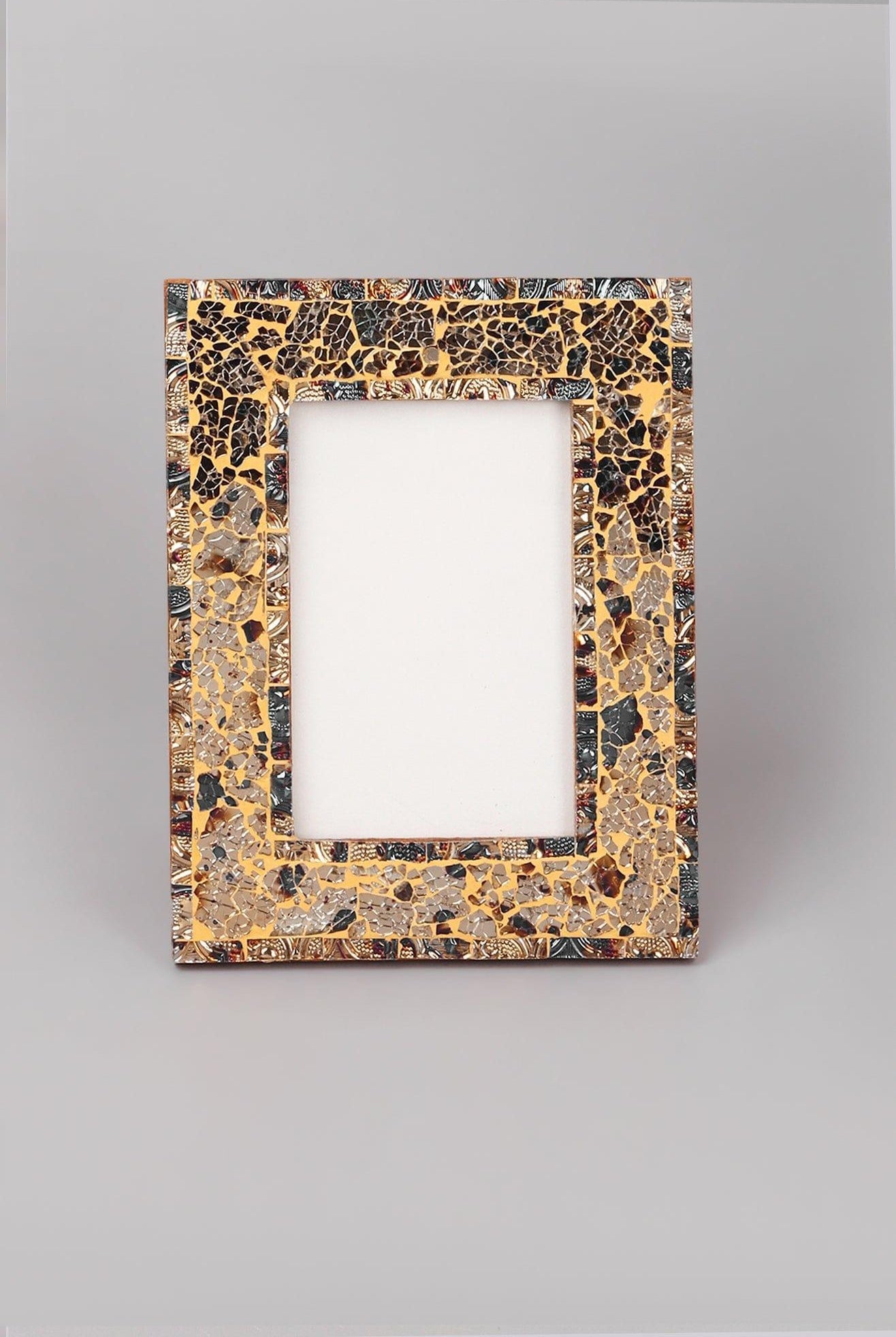 Rockwood Handmade Mosaic & Multi-Colour Glass Photo Frame Rustic Picture Display - G Decor