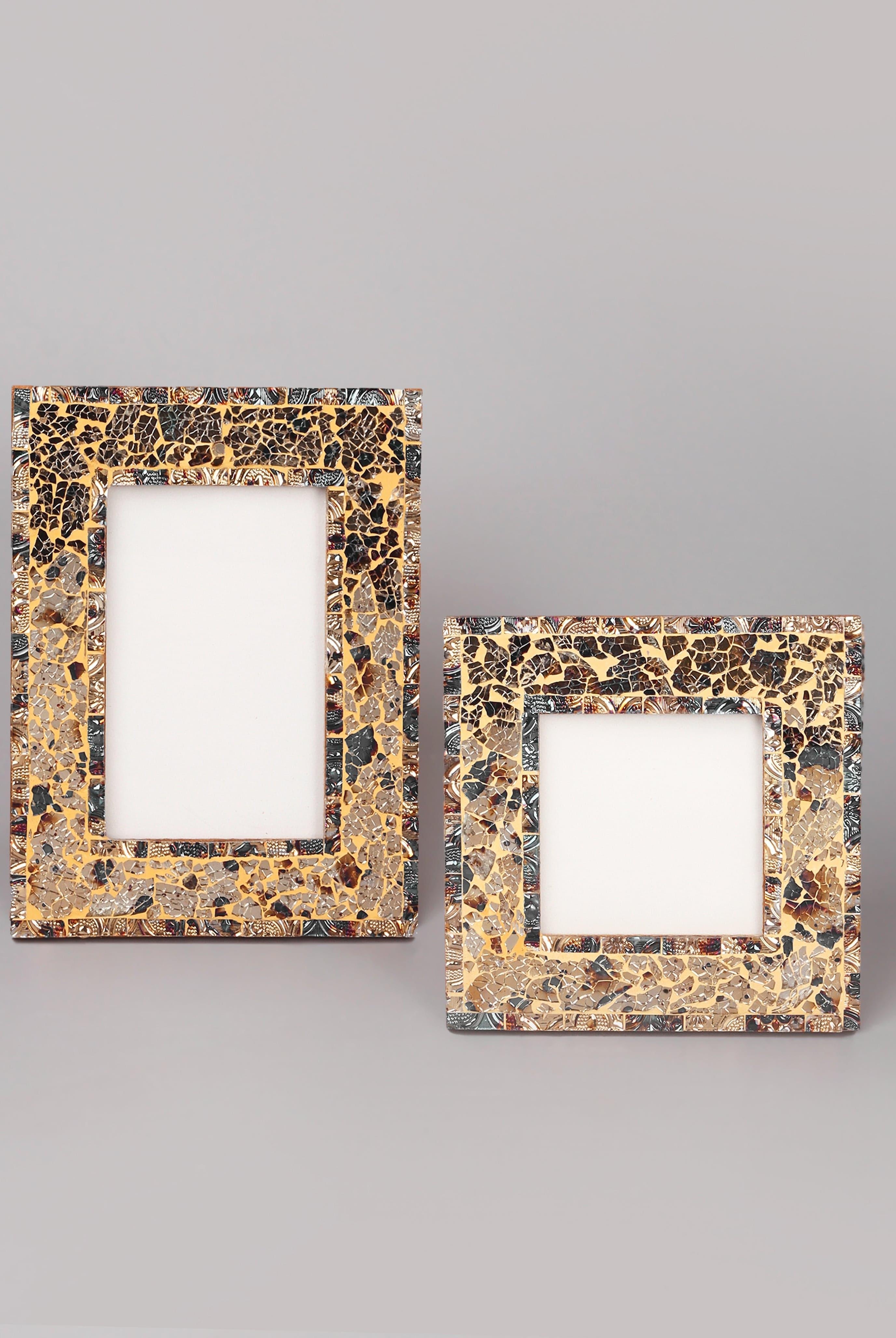 Rockwood Handmade Mosaic & Multi-Colour Glass Photo Frame Rustic Picture Display - G Decor