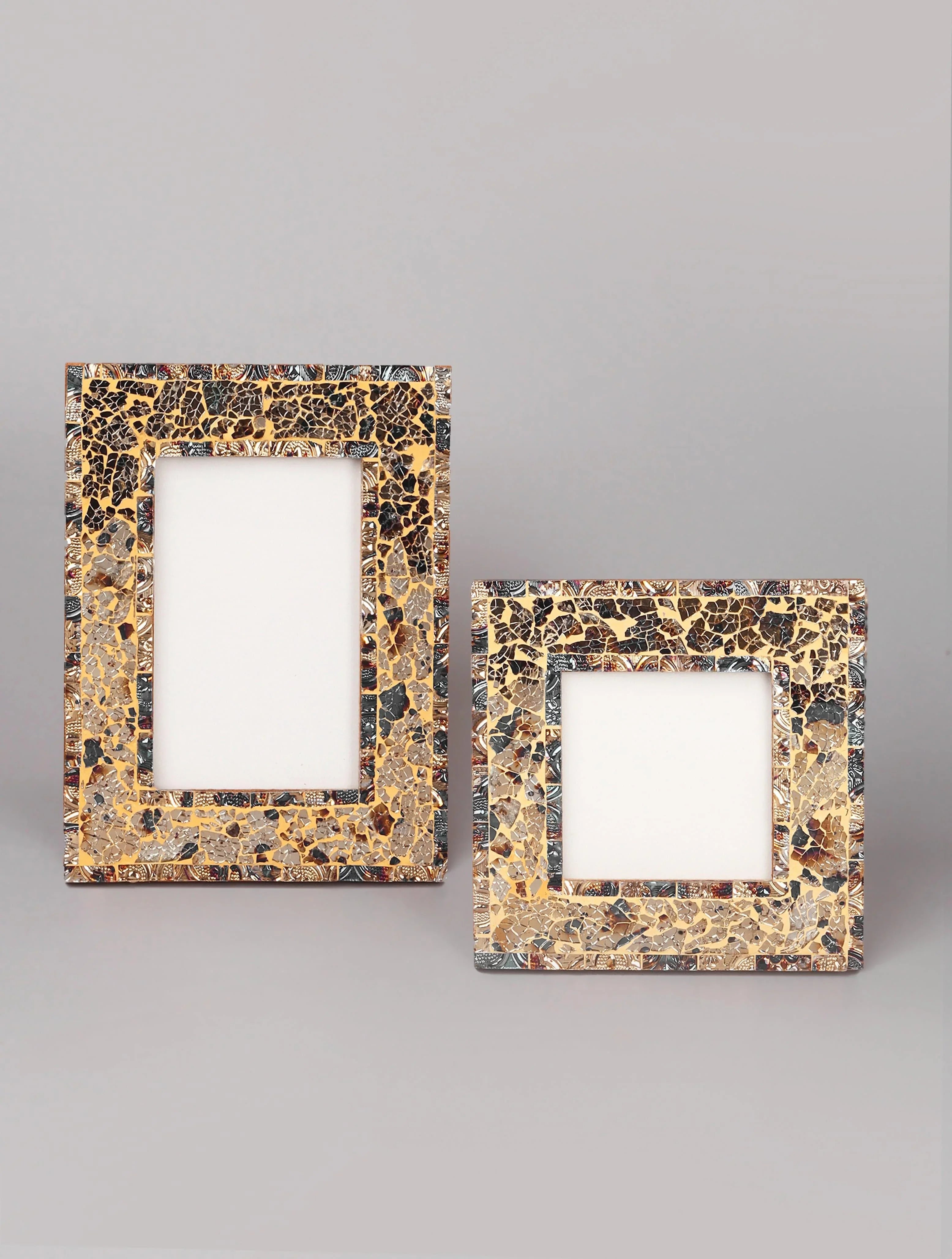 rockwood-handmade-mosaic-and-multi-colour-glass-photo-frame-rustic-picture-display-g-decor-87021 - G Decor