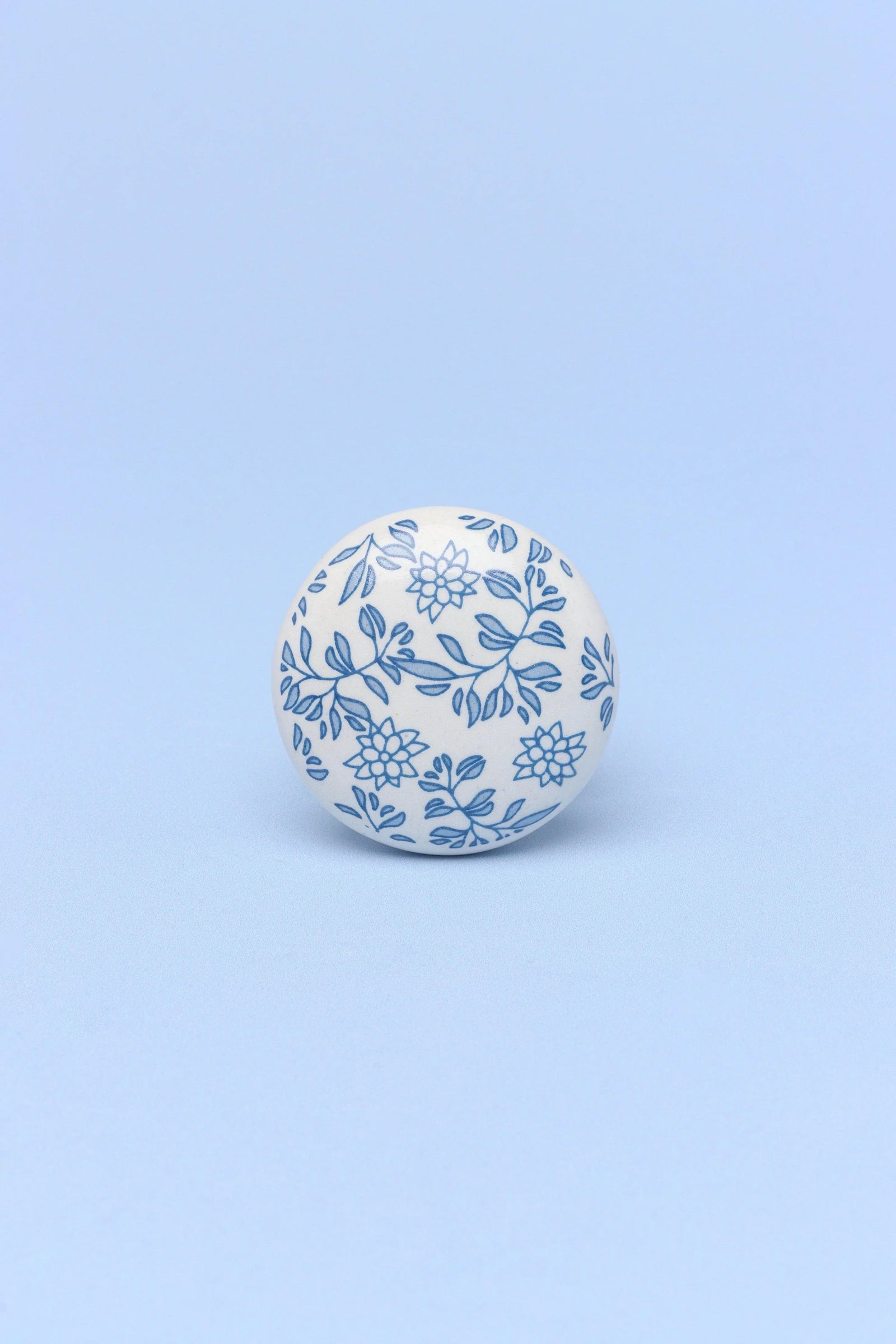 Royal Blue Handcrafted Ceramic Cabinet Knob — close-up view, G Decor