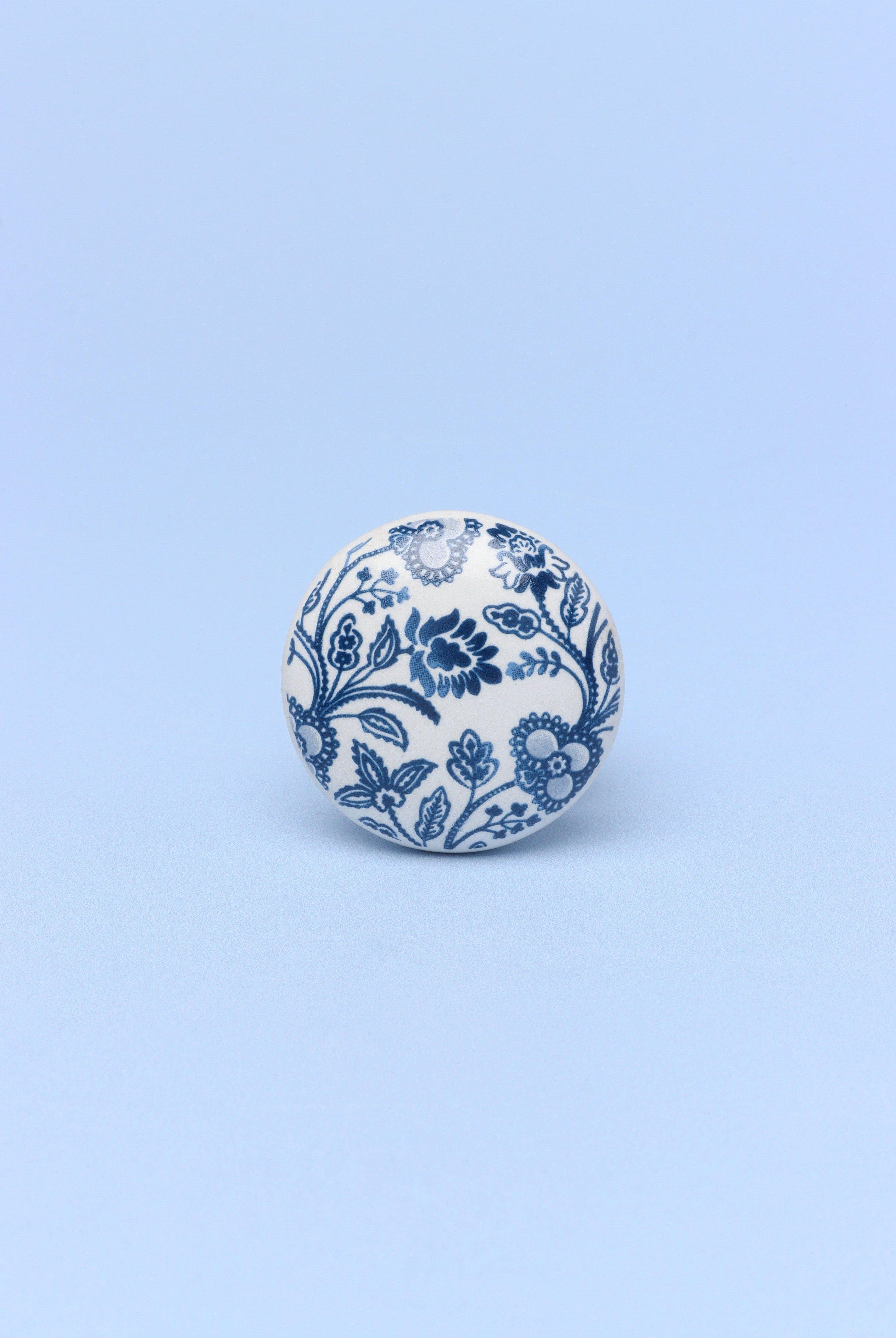 Royal Blue Handcrafted Ceramic Cupboard Knob and Drawer Handle - G Decor