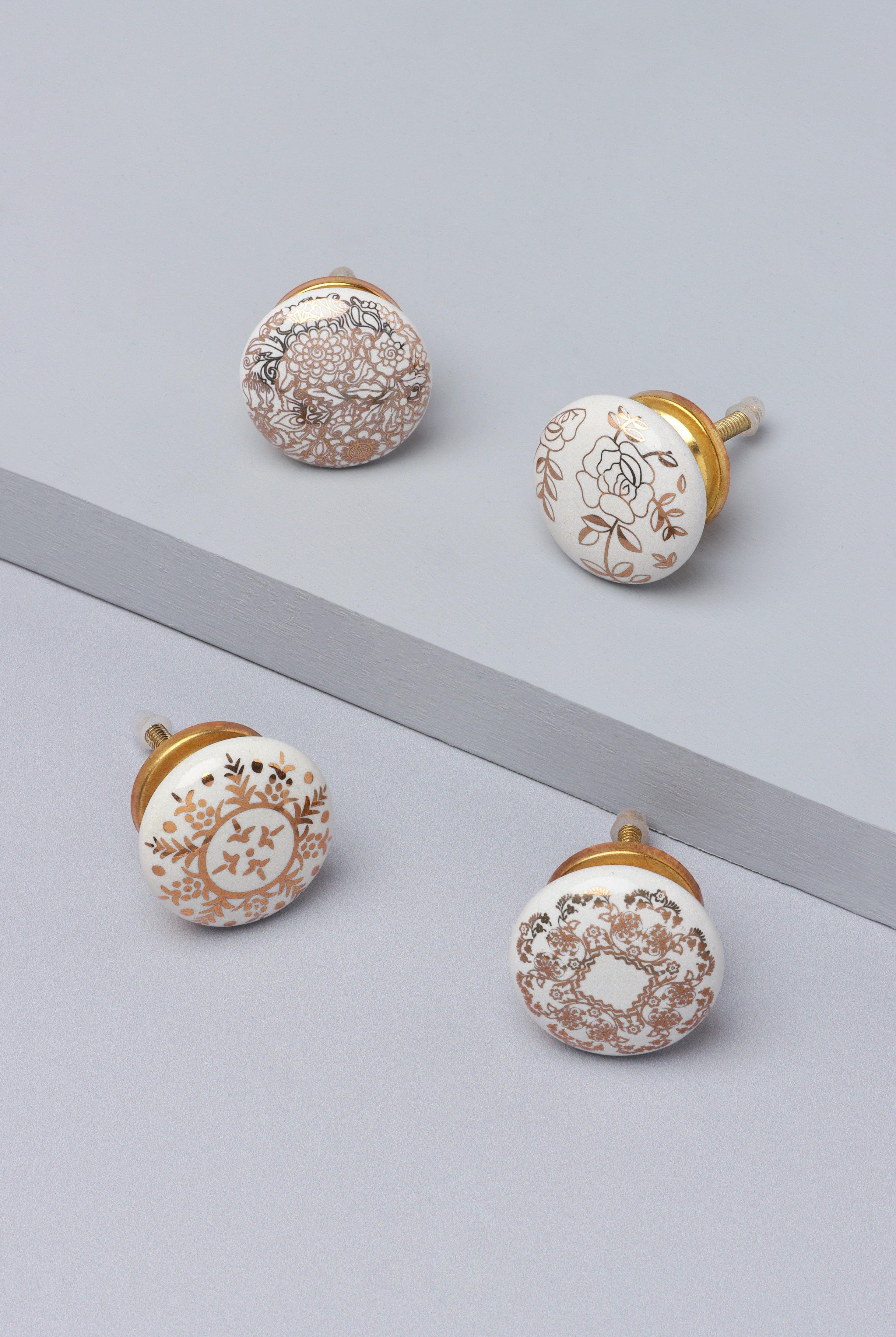 Royal Gold Family Ceramic Knob Luxury Door, Cupboard & Drawer Handle - G Decor