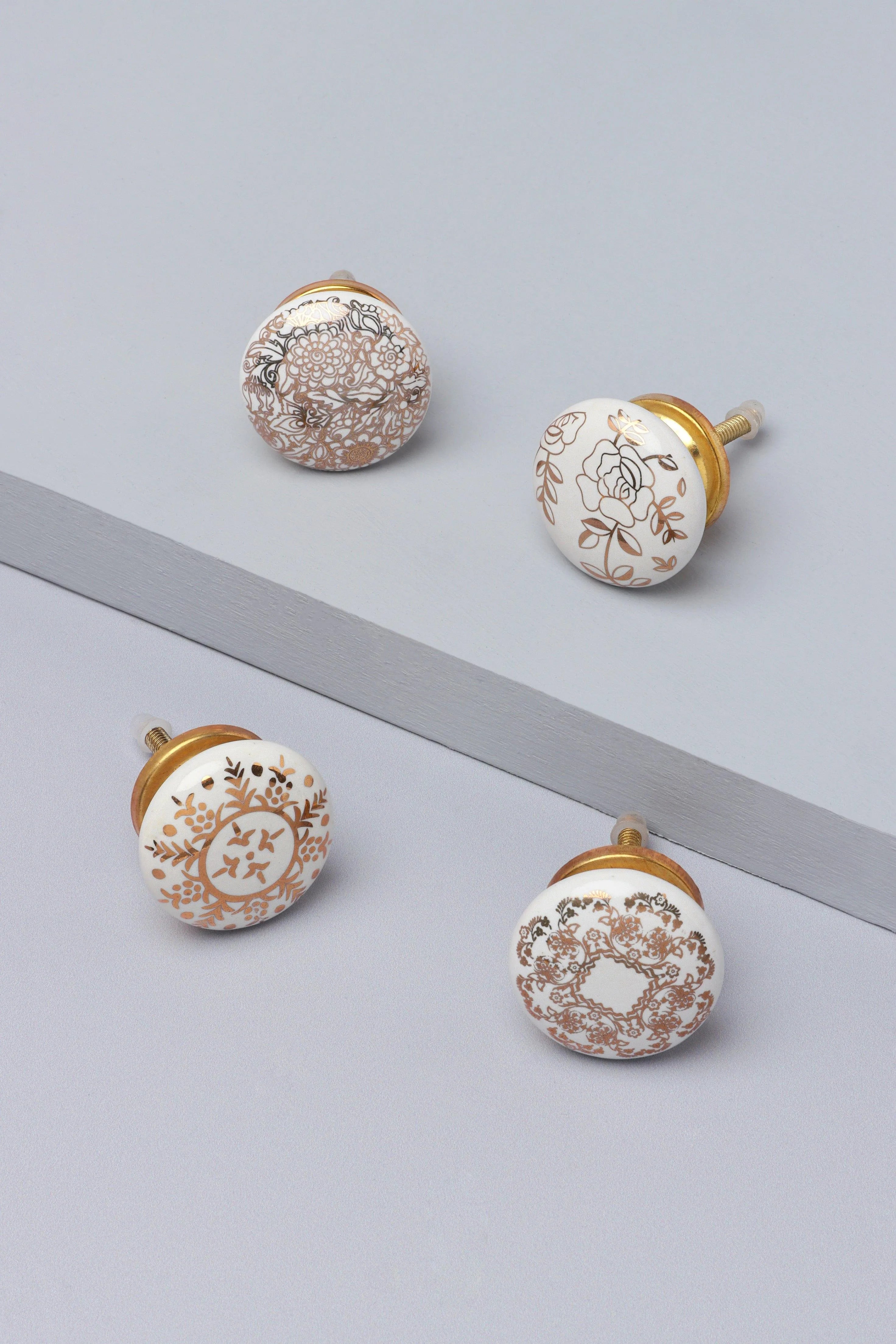 Royal Gold Family Ceramic Knob Luxury Door, Cupboard & Drawer Handle - G Decor