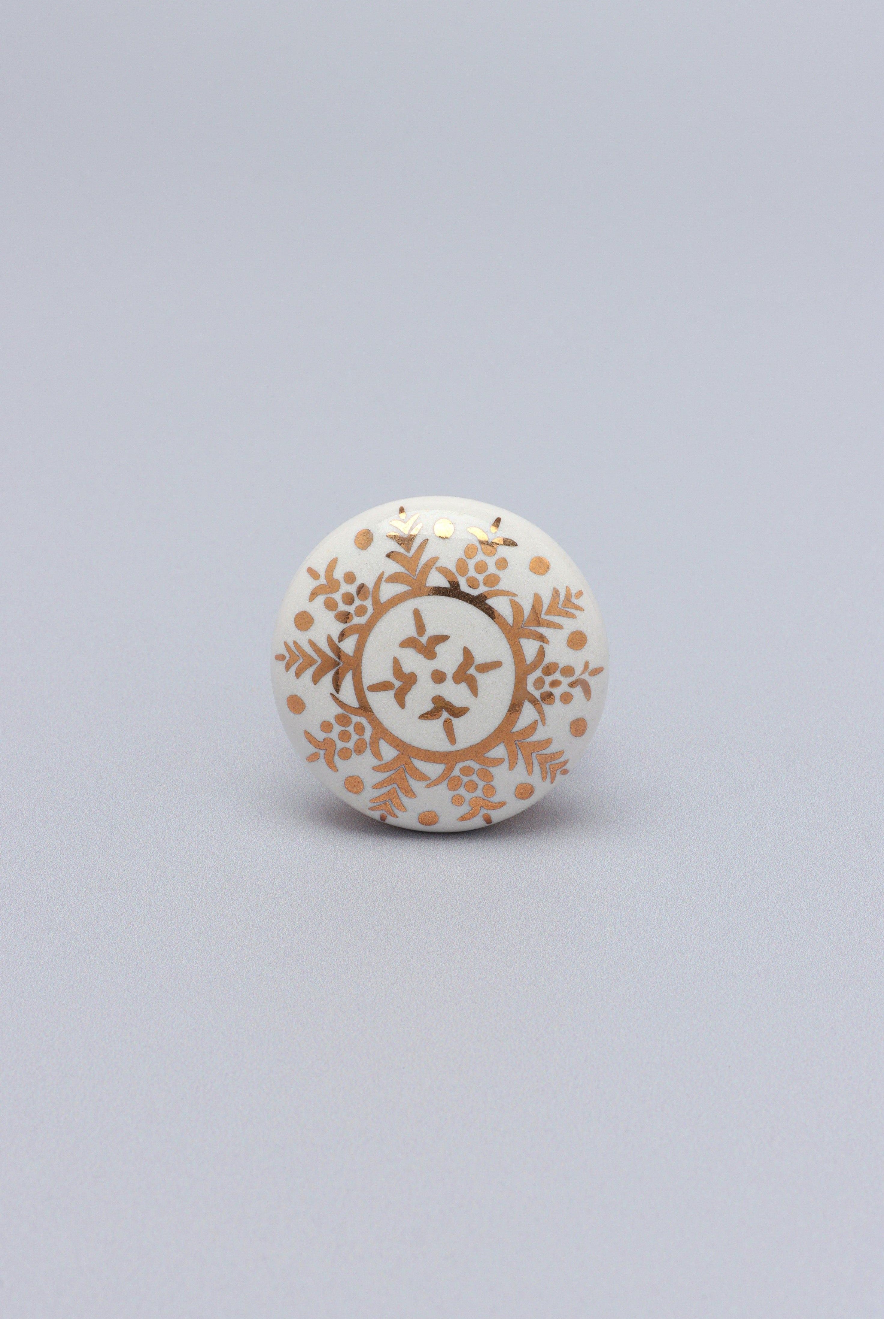 Royal Gold Family Ceramic Knob Luxury Door, Cupboard & Drawer Handle - G Decor