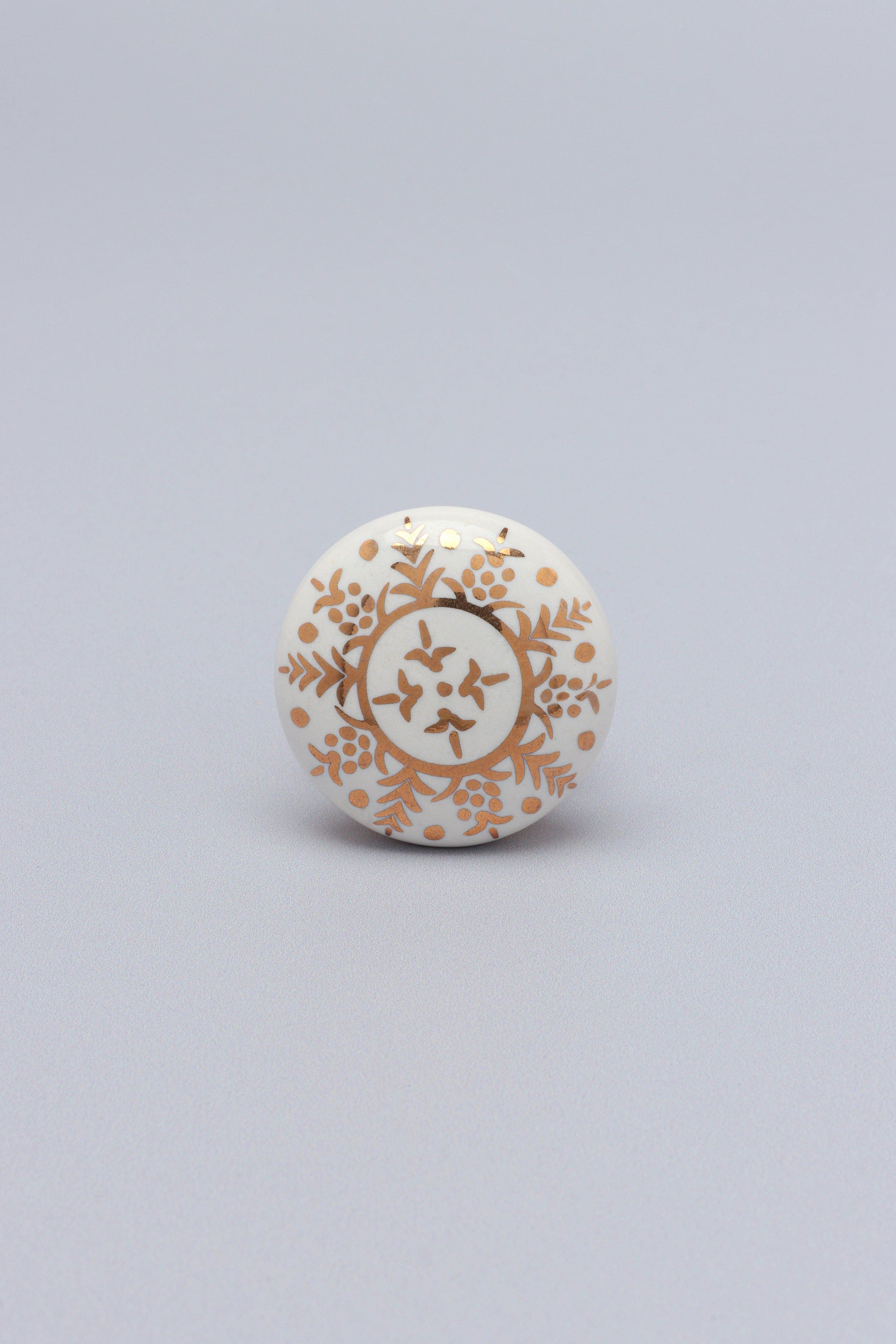 Royal Gold Family Ceramic Knob Luxury Door, Cupboard & Drawer Handle - G Decor