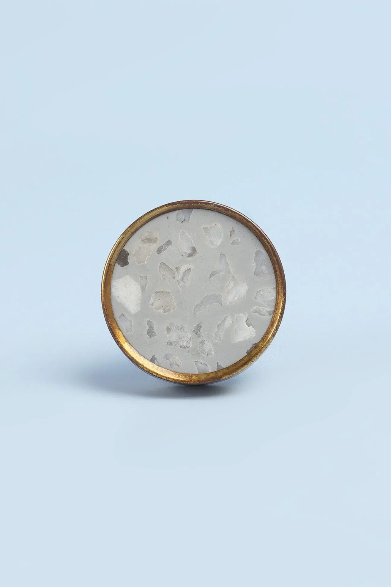Santorini Pebble Rock Brass Cabinet Pull Knob — close-up view, G Decor
