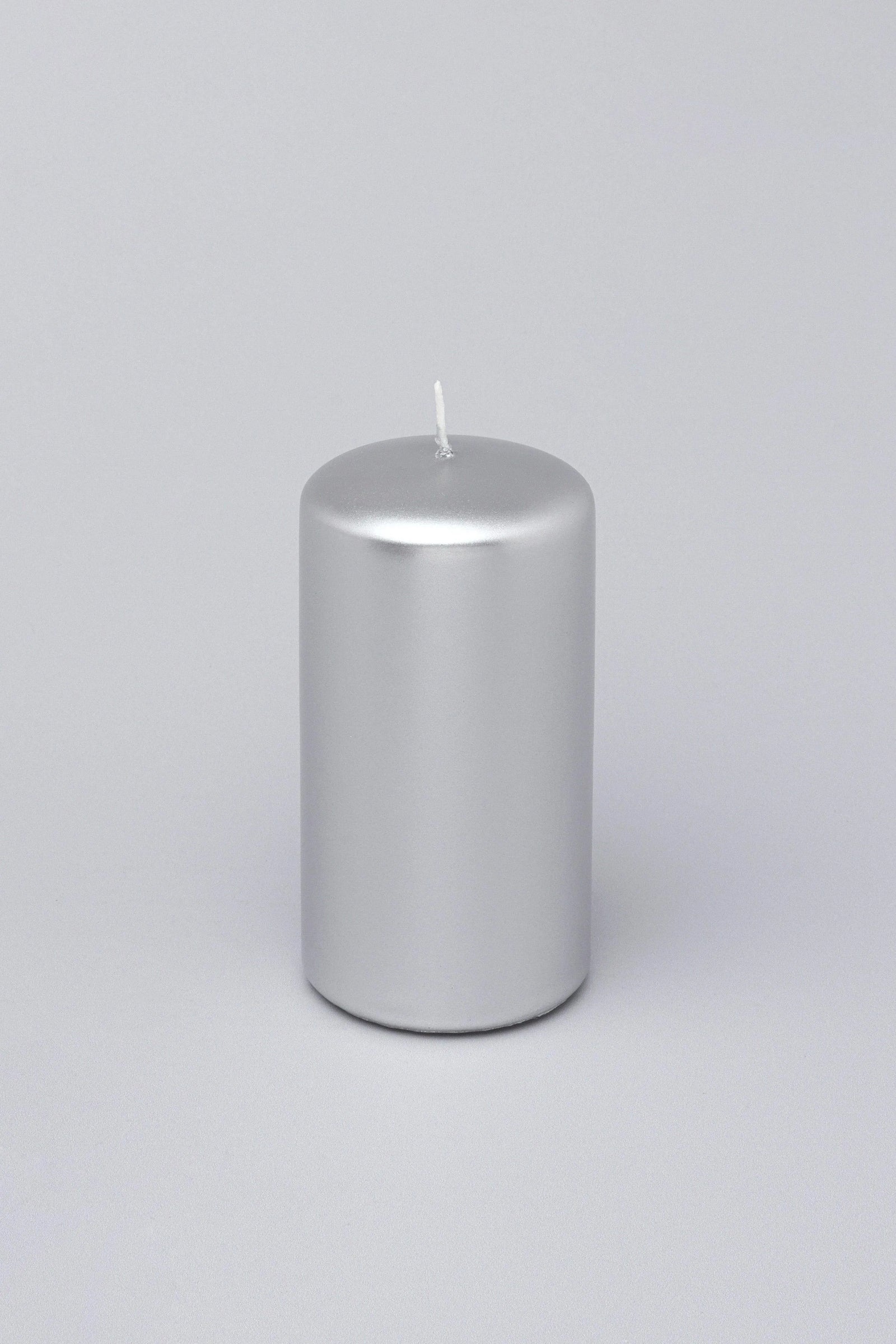 Satinea Varnished Shimmer Pillar Candle with Satin Finish — lifestyle view, G Decor