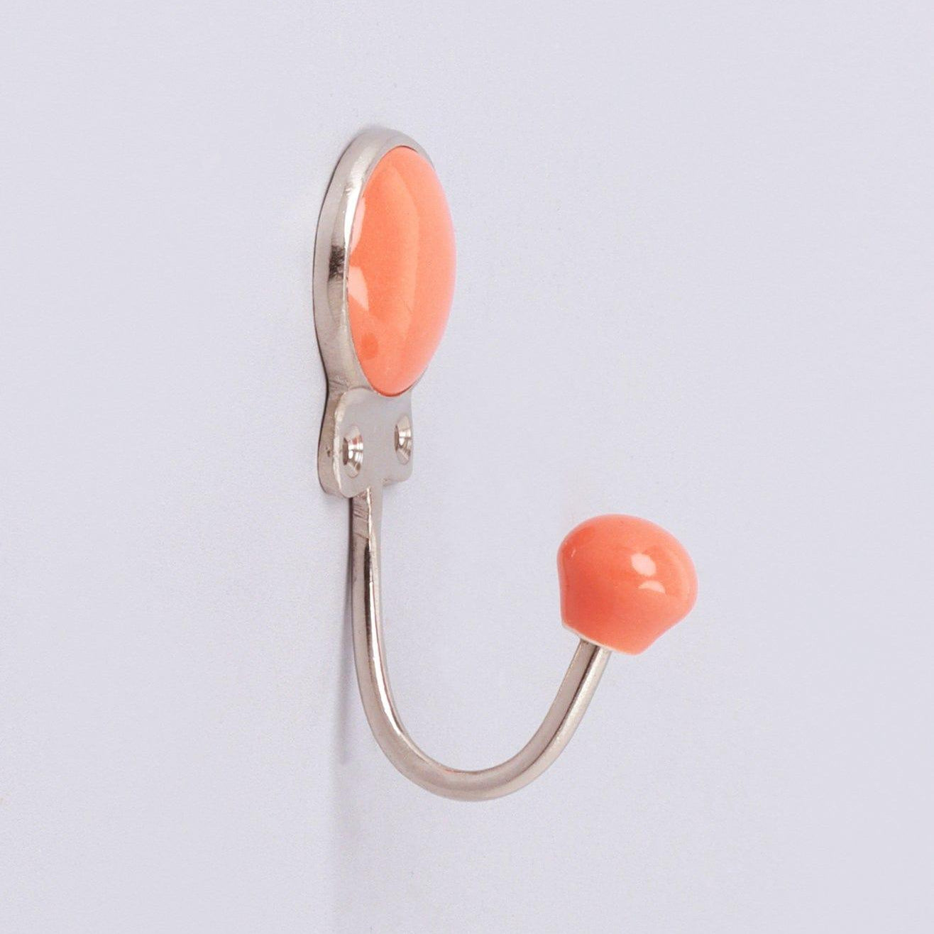 Savoy Handcrafted Ceramic Wall Hook Citrus Tones Coat Hanger With Chrome Detail - G Decor