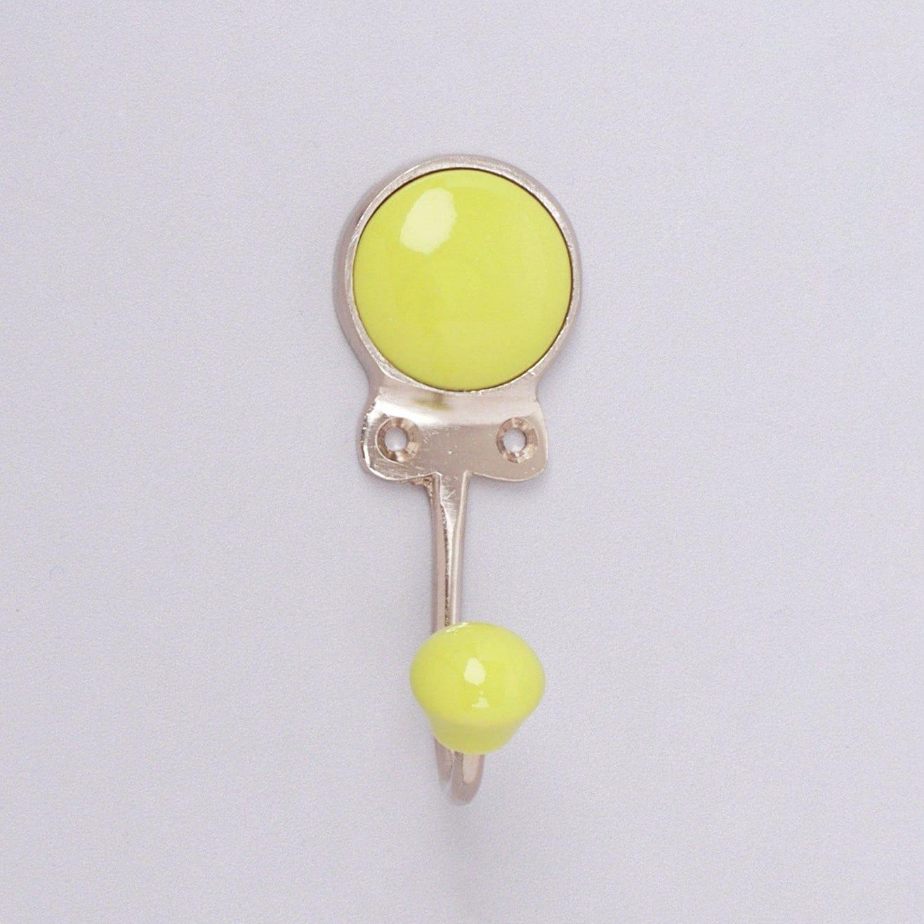 Savoy Handcrafted Ceramic Wall Hook Citrus Tones Coat Hanger With Chrome Detail - G Decor