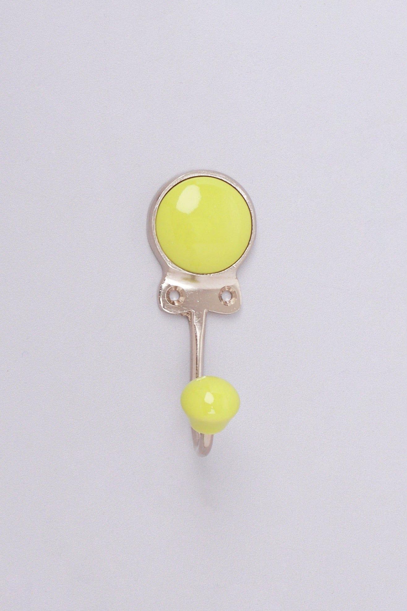 Savoy Handcrafted Ceramic Wall Hook Citrus Tones Coat Hanger With Chrome Detail - G Decor