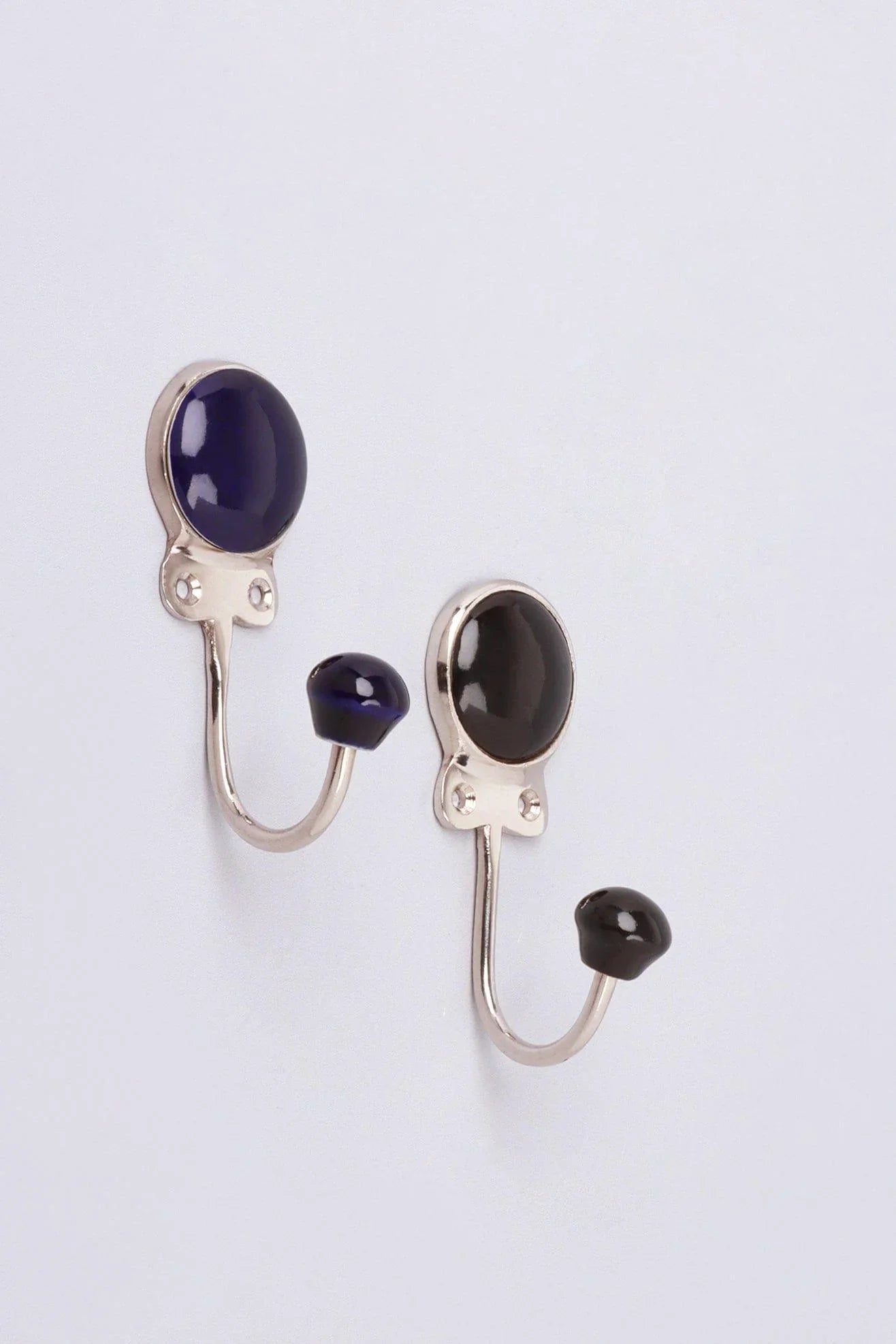 Savoy Ceramic Wall Hook in Inkwell Tones — lifestyle view, G Decor