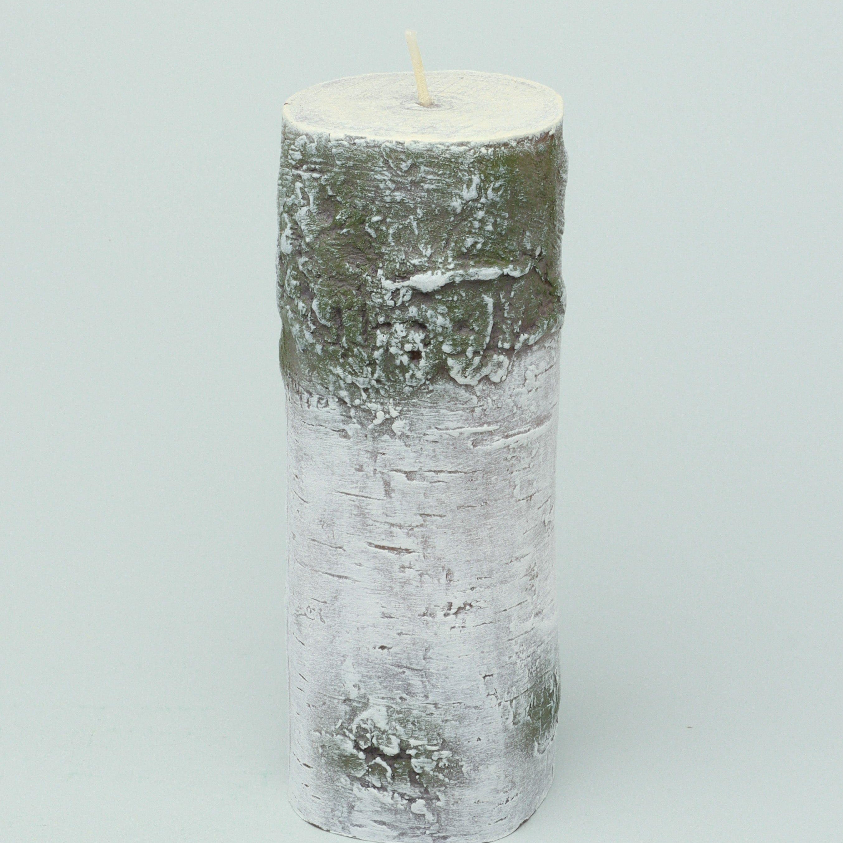 Scandinavian Hand-finished Birch Tree Pillar Candle Rustic Woodland Nordic Minimalist Decor - G Decor