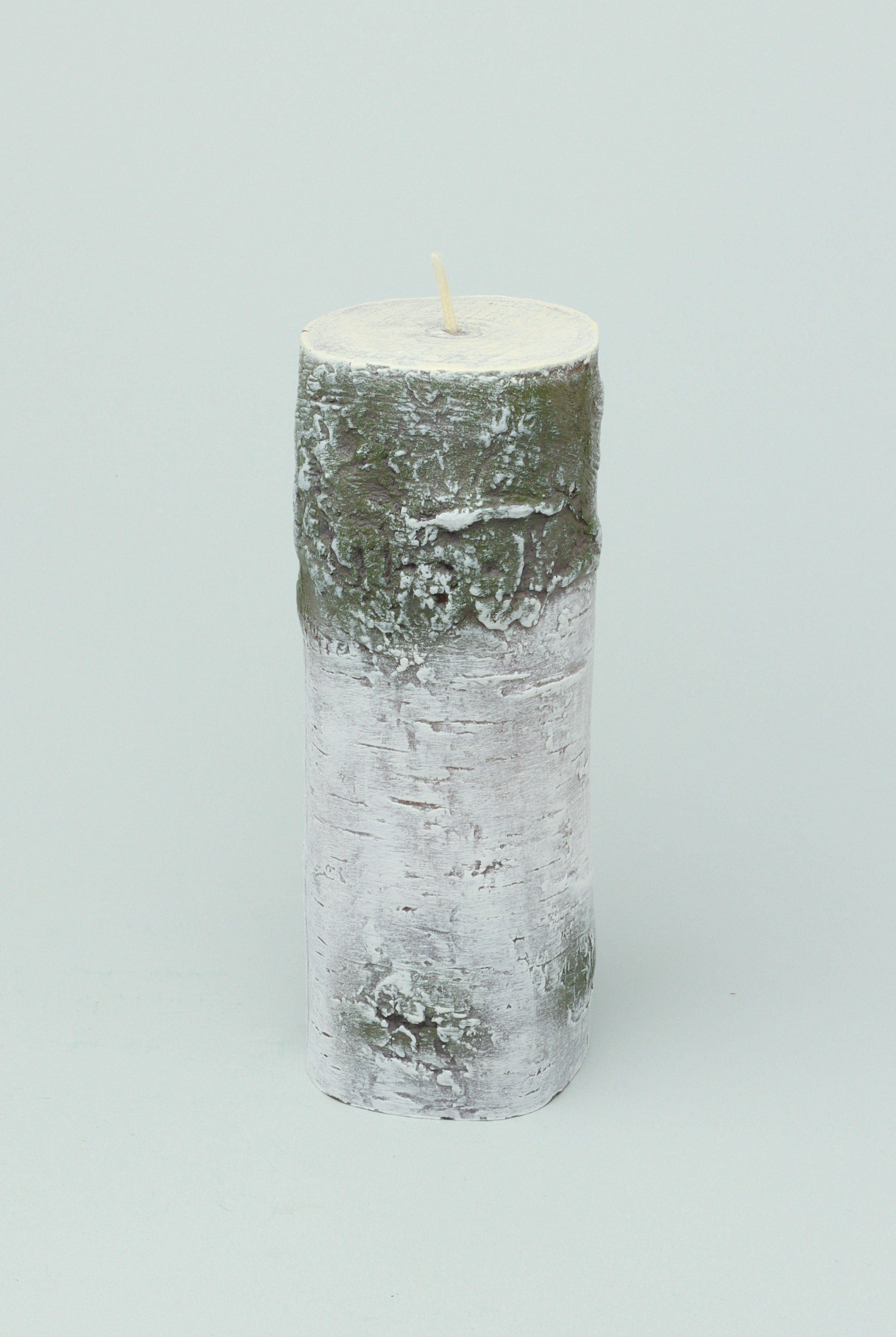 Scandinavian Hand-finished Birch Tree Pillar Candle Rustic Woodland Nordic Minimalist Decor - G Decor