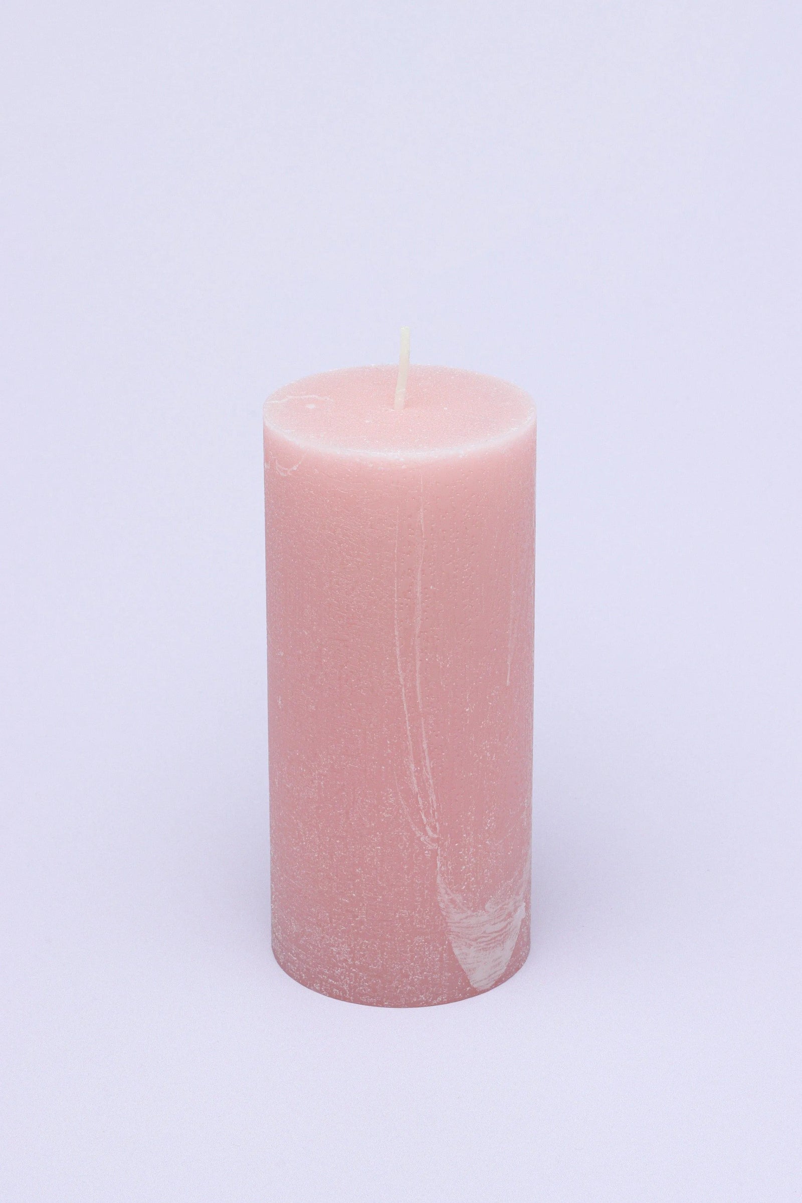 Scented Breeze Marbled Pillar Candle in Pink with Soft Blossom — alternate view, G Decor