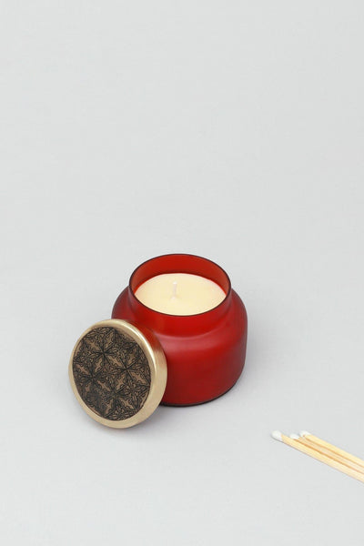 G Decor Red Scented Kaia Sandalwood Large Candle Jar