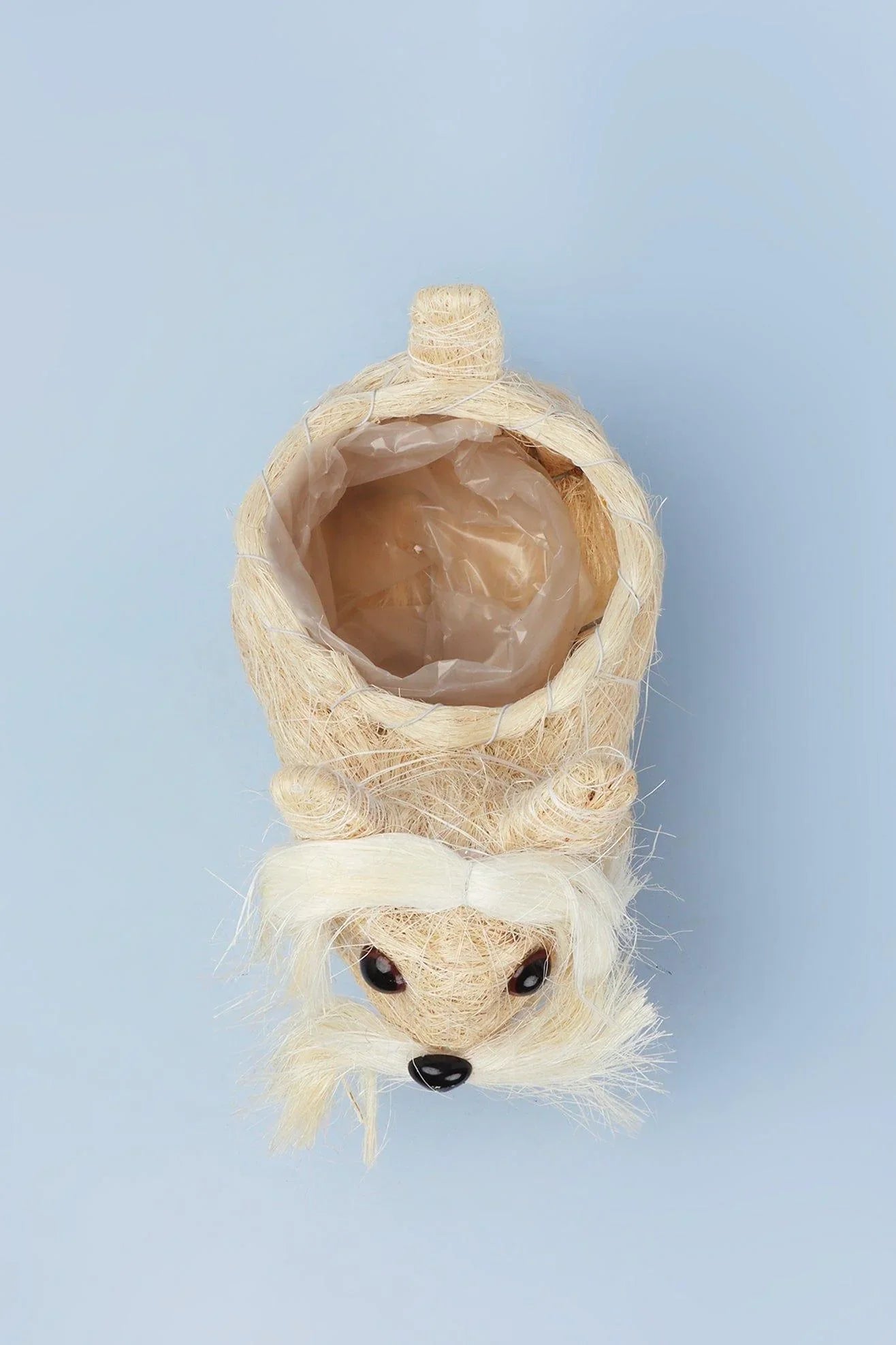 Handwoven Natural Fibre Scottie Dog Planter — view 5, G Decor