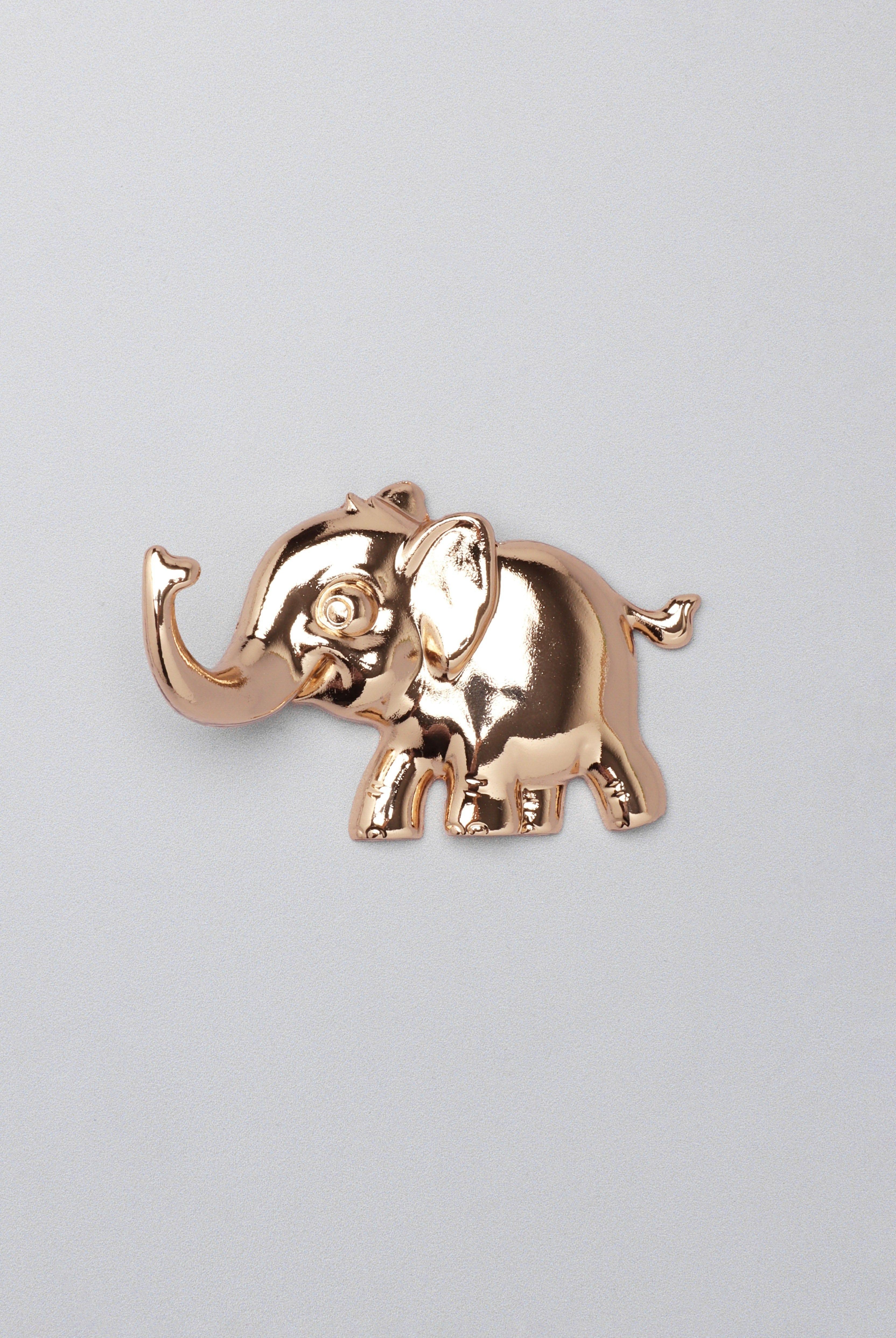 Set of 2 Elephant Gold Wall Hooks Sculpted Animal Design for Coats, Towels & Accessories - G Decor