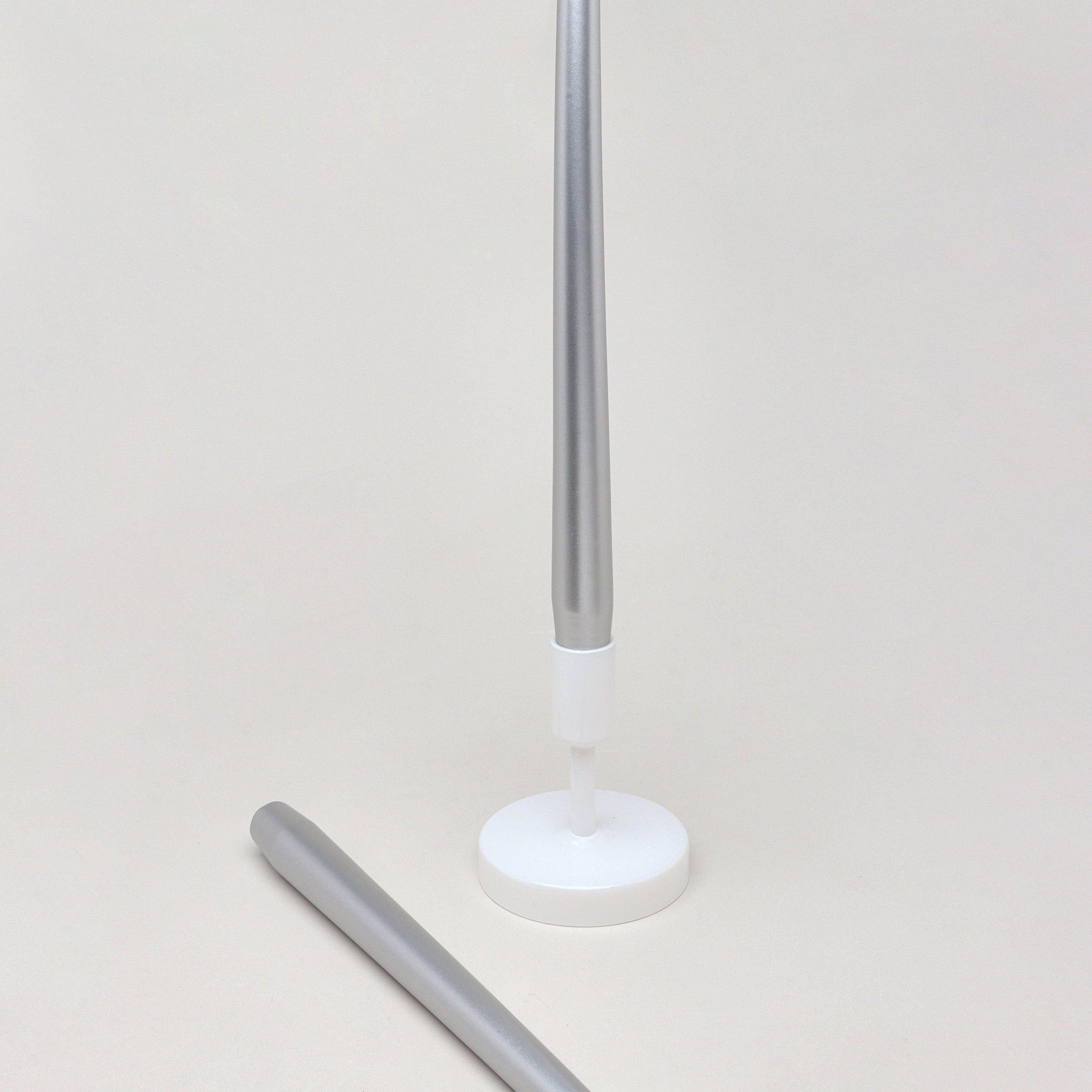 Set of 2 Verti Extra Long Hand Finish Silver Dinner Candles Tall Taper Statement Pieces - G Decor