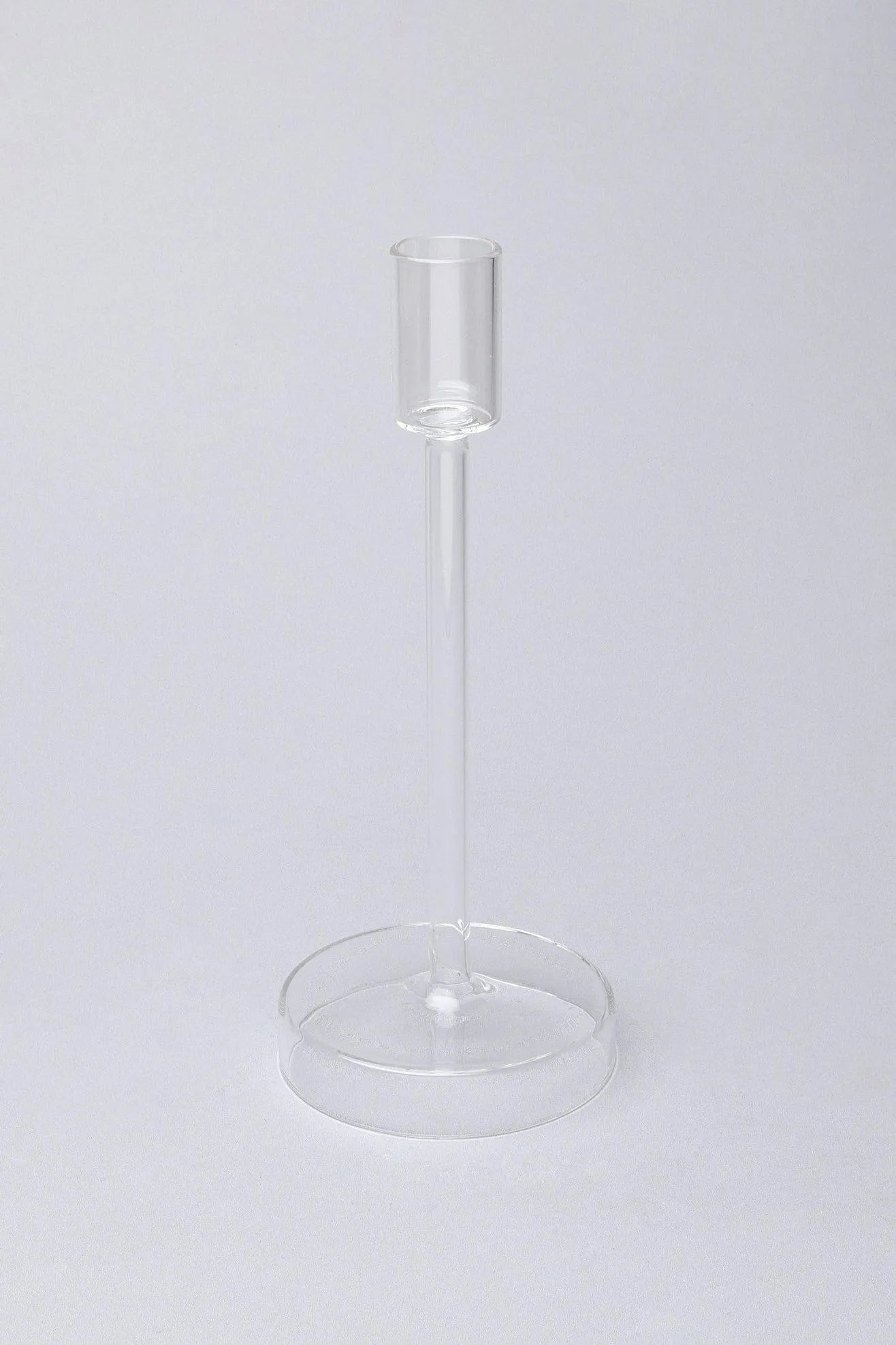 Halo Hand-Blown Clear Glass Candle Holders — alternate view, G Decor