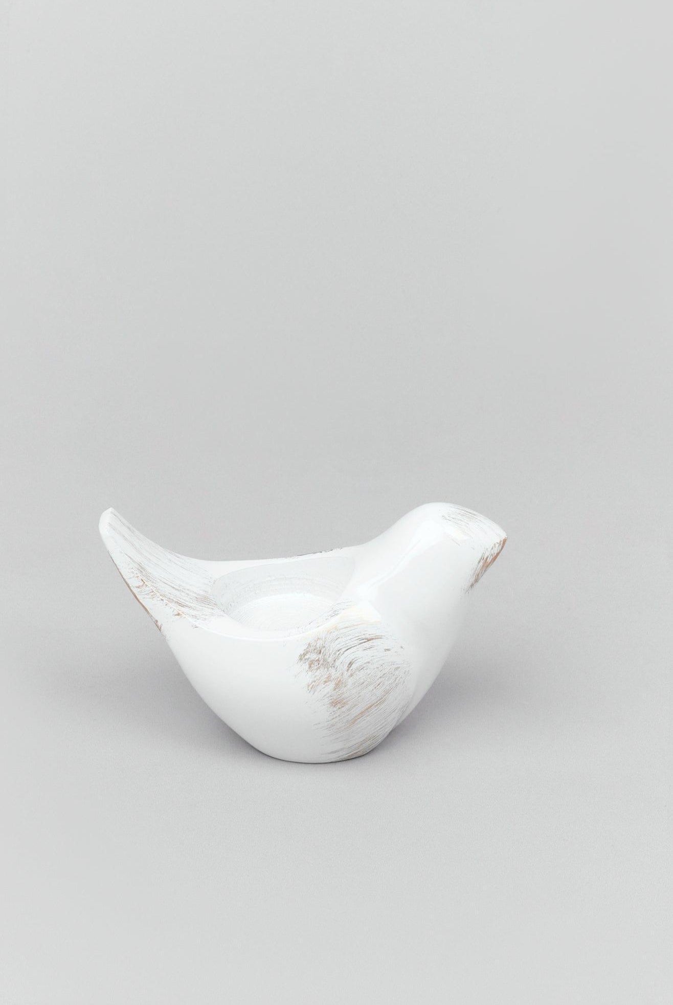 Set of 3 Rustic Ceramic Pigeon Tealight Holders - G Decor