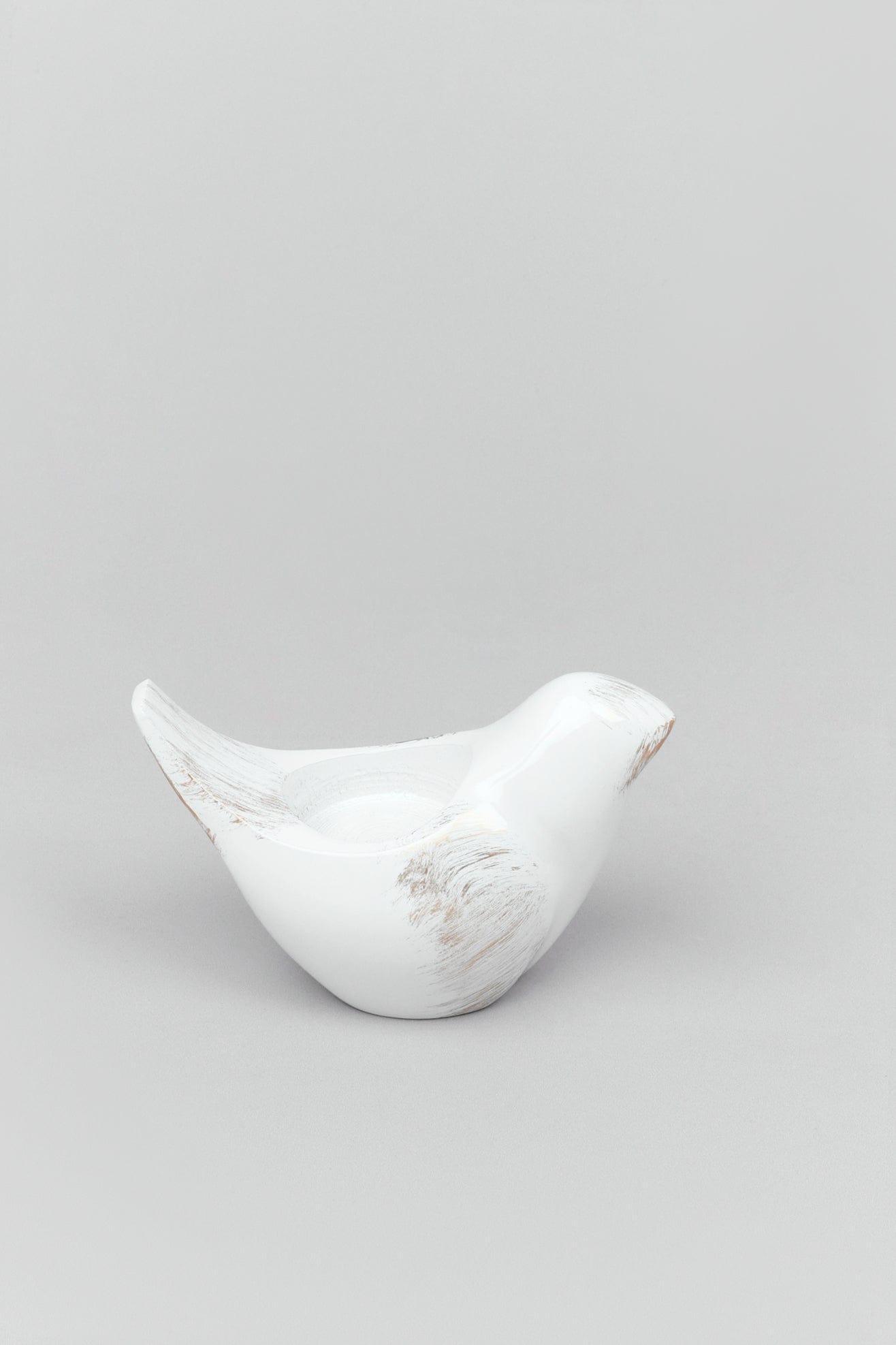 Set of 3 Rustic Ceramic Pigeon Tealight Holders - G Decor