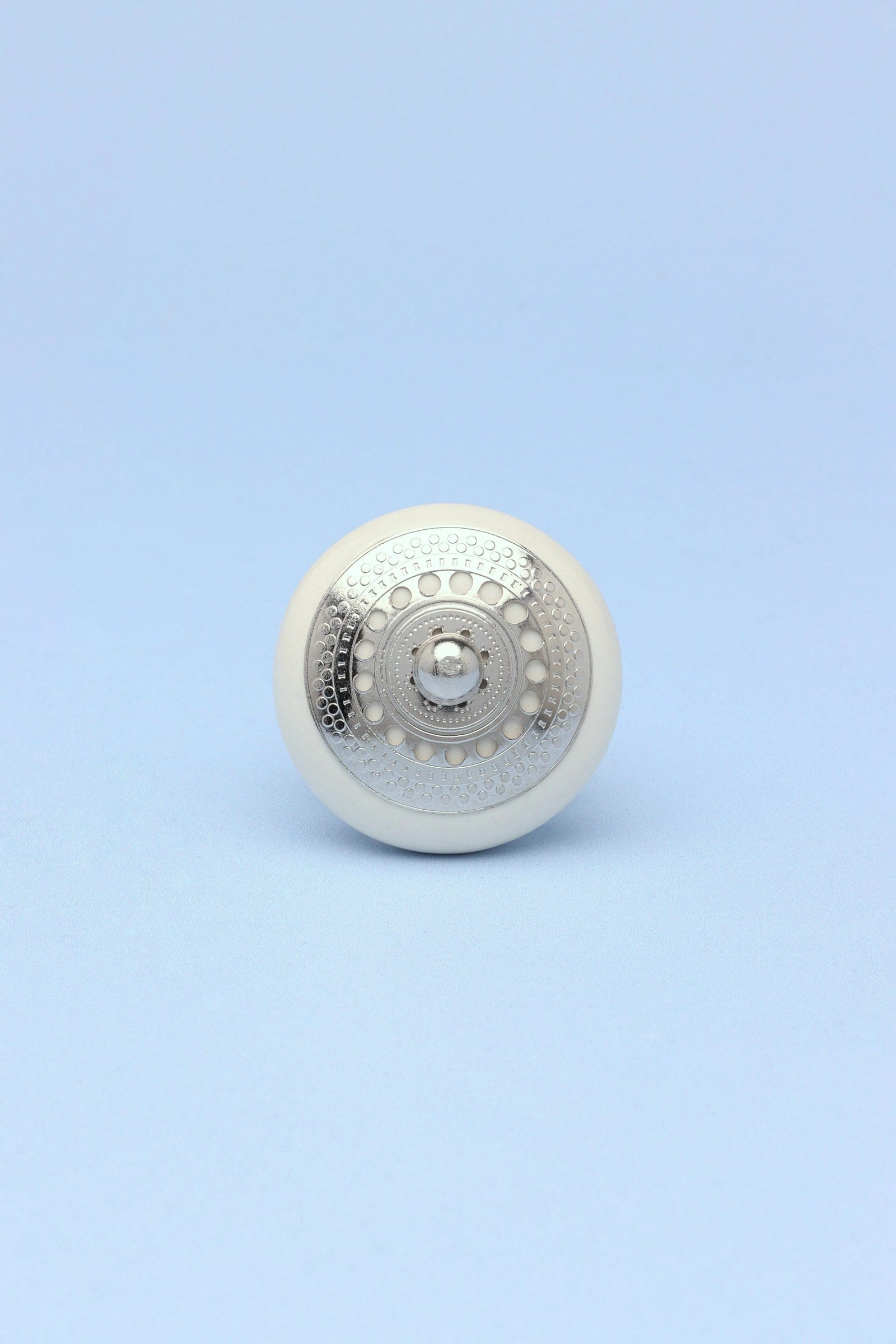 Silver Applique I Ceramic Cabinet Knob — lifestyle view, G Decor