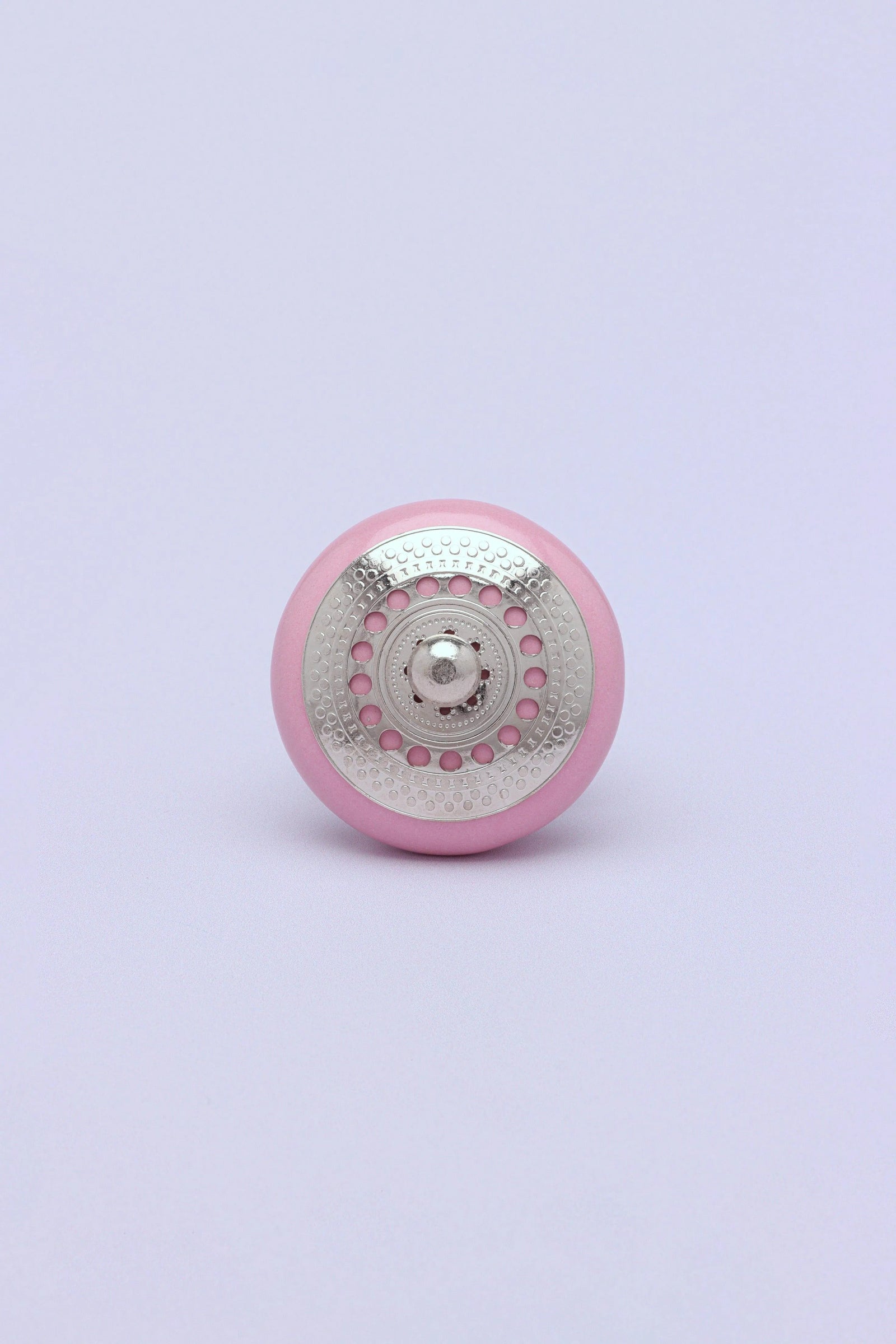 Silver Applique I Ceramic Cabinet Knob in Colour — alternate view, G Decor